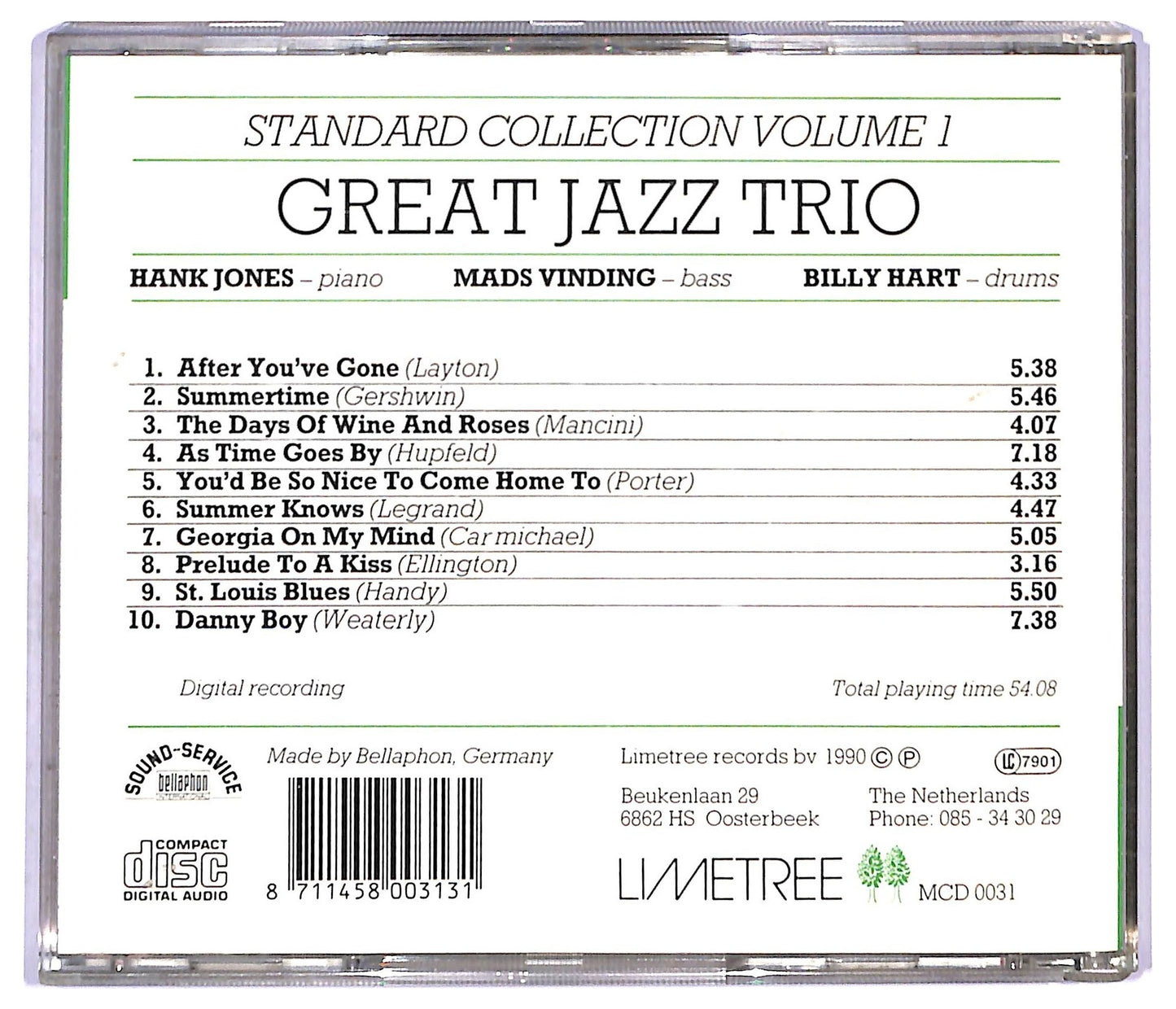 EBOND Great Jazz Trio - Standard Collection Vol.1 Summertime CD CD094212