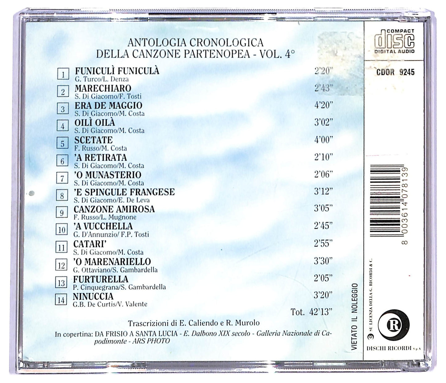 EBOND Roberto Murolo - Antologia Cronologica Della Canzone Partenopea vol.4 CD CD094219