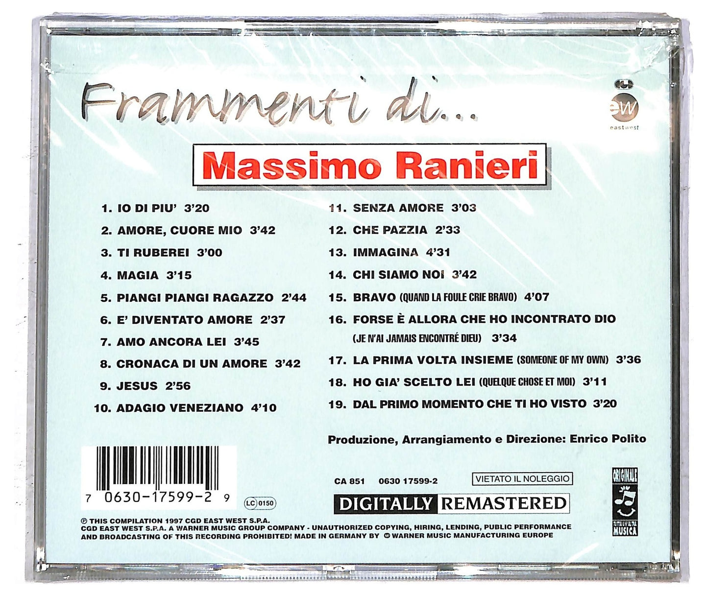 EBOND Massimo Ranieri - Frammenti Di... CD CD094458