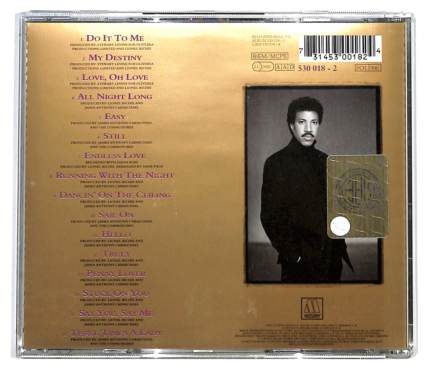 EBOND Lionel Richie - Back To Front CD CD099449