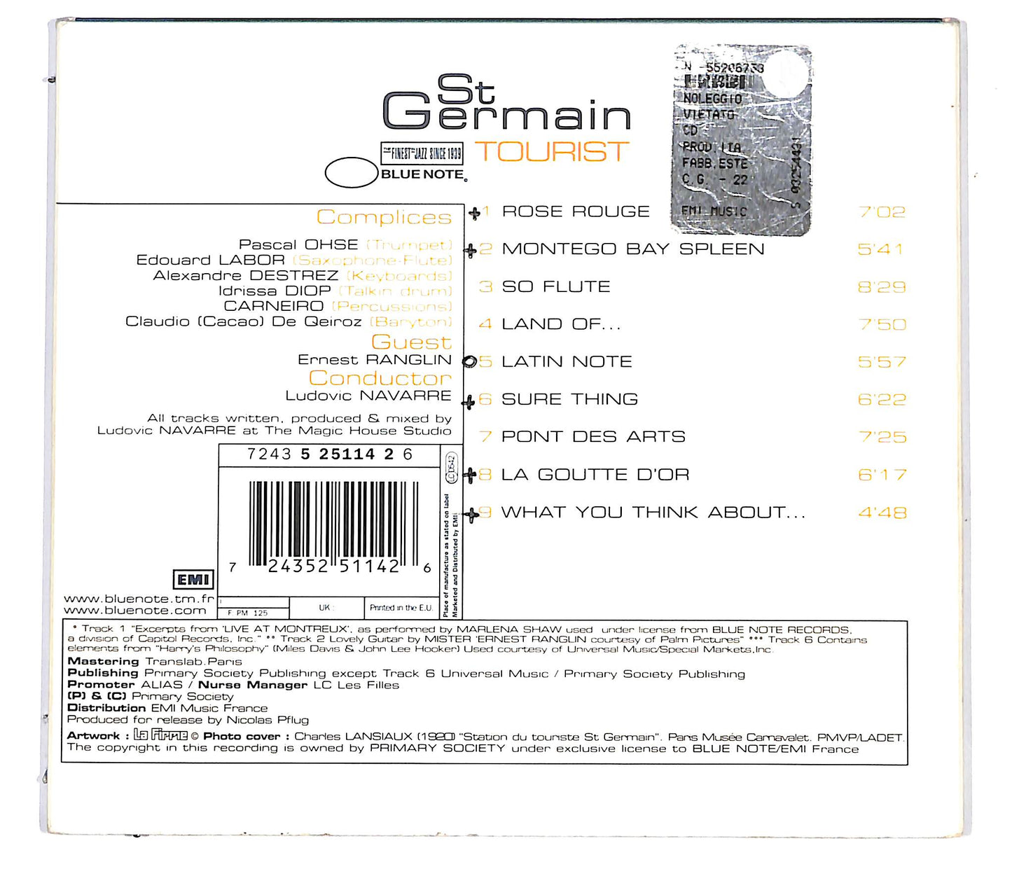 EBOND St Germain - Tourist CD CD099512