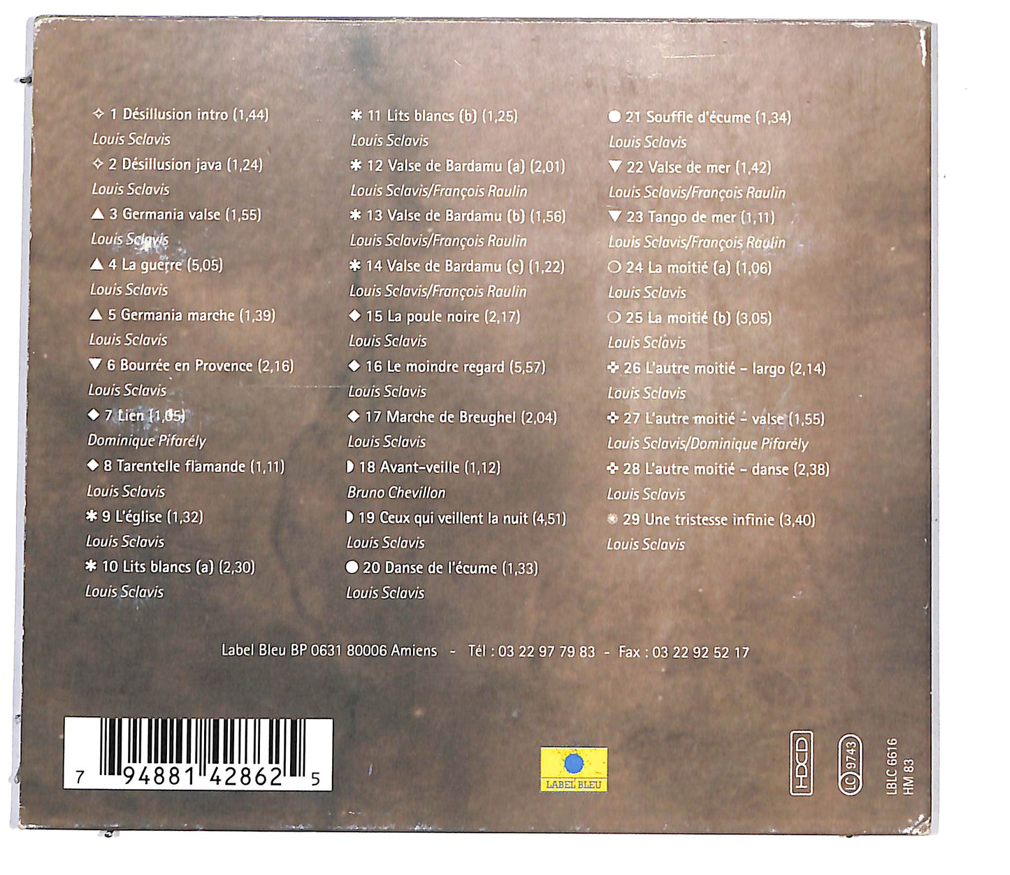 EBOND Louis Sclavis - Danses Et Autres Scenes CD CD099520