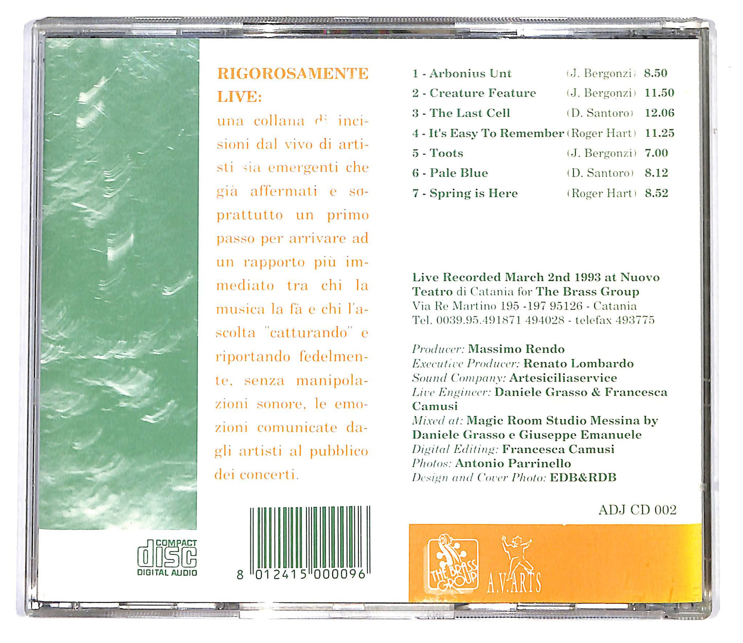 EBOND Dave Santoro Trio ft Bergonzi - Introducing Dave Santoro Trio CD CD099542