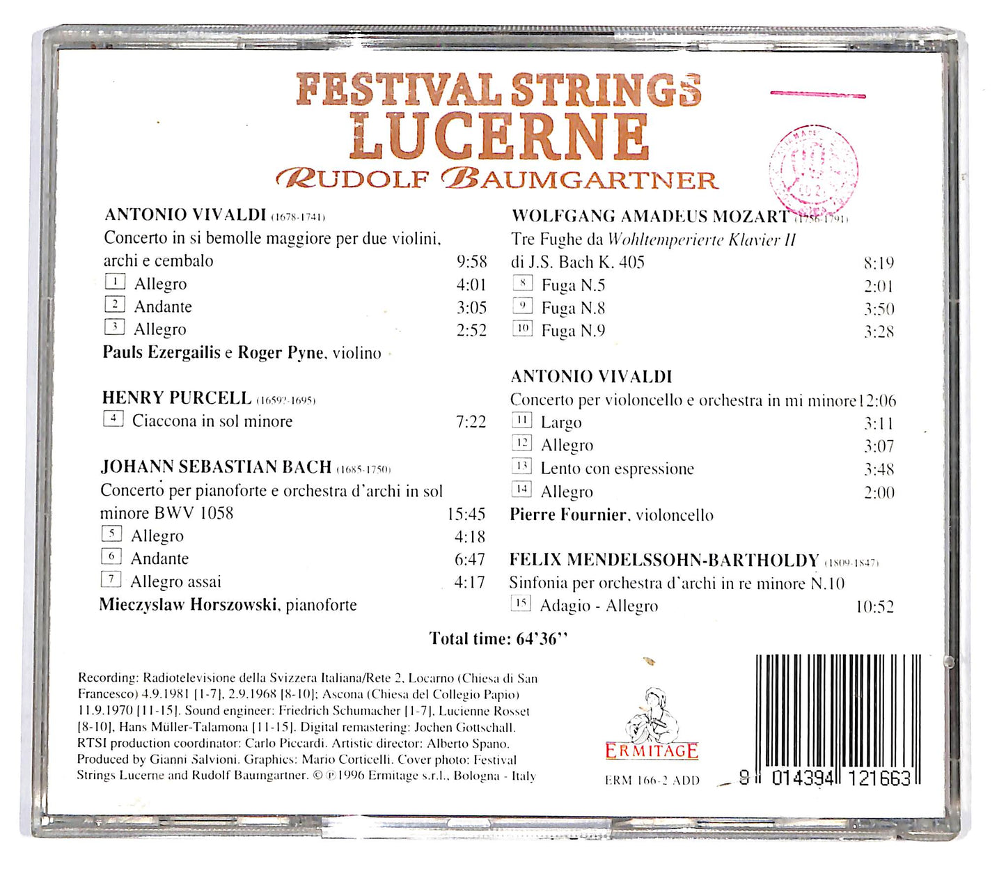 EBOND Festival Strings Lucerne - Rudolf Baumgartner CD CD099619