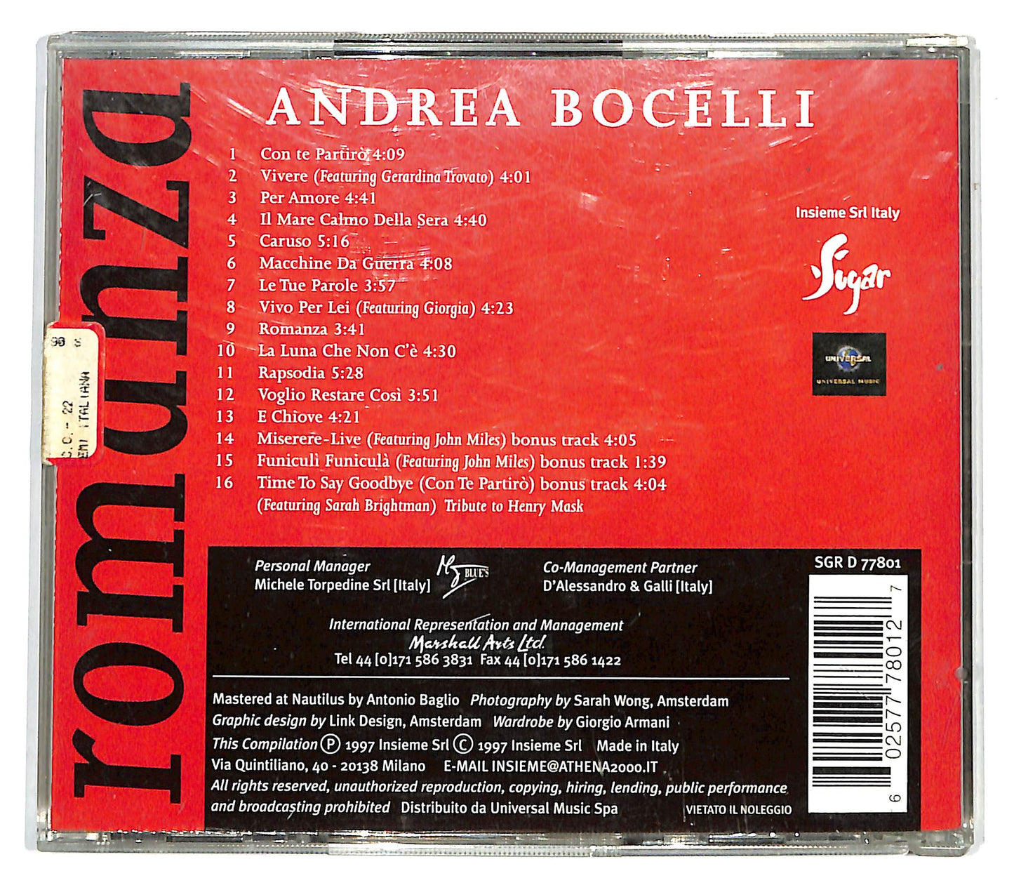 EBOND Andrea Bocelli - Romanza CD CD099629