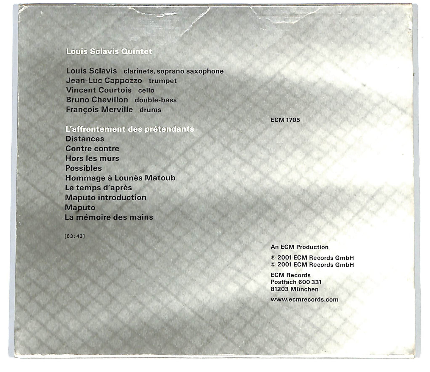 EBOND Louis Sclavis Quintet - L'Affrontement Des Pretendants CD CD099640