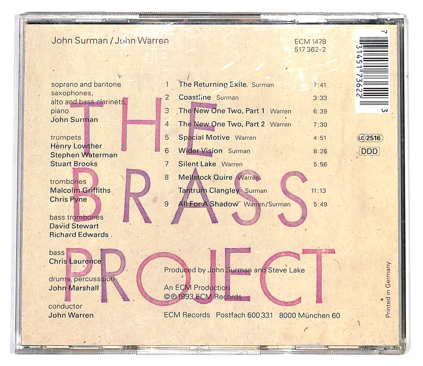 EBOND John Surman / John Warren - The Brass Project CD CD099651