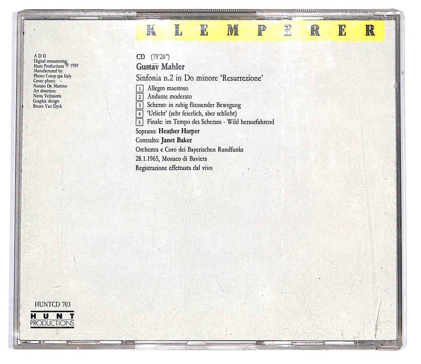 EBOND Gustav Mahler - Klemperer - Sinfonia 2 in Do Minore CD CD099821