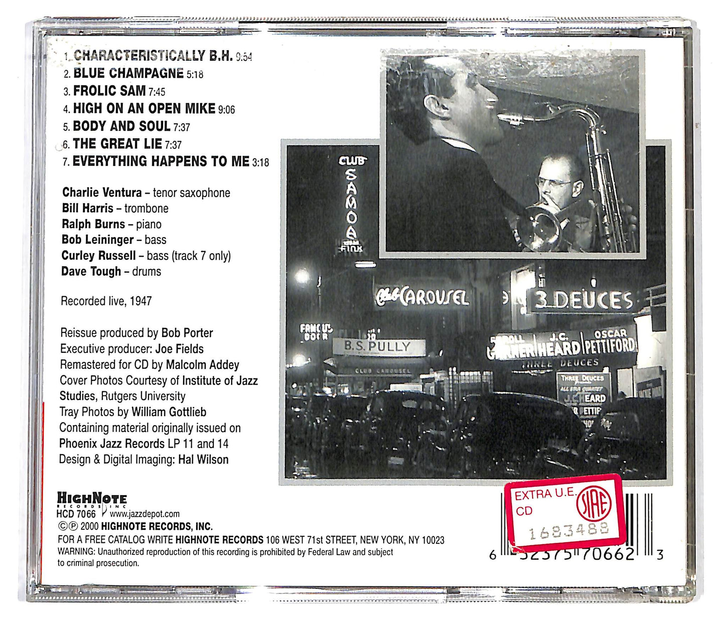 EBOND Charlie Ventura & Bill Harris - Live At The Three Deuces CD CD099916