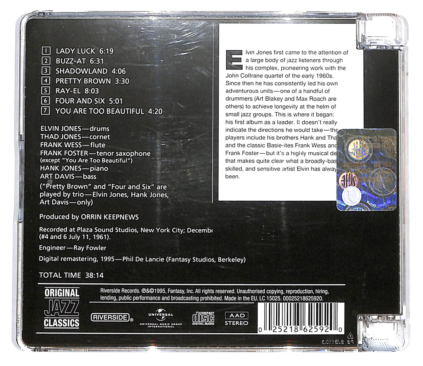EBOND Elvin Jones - Elvin! CD CD099926