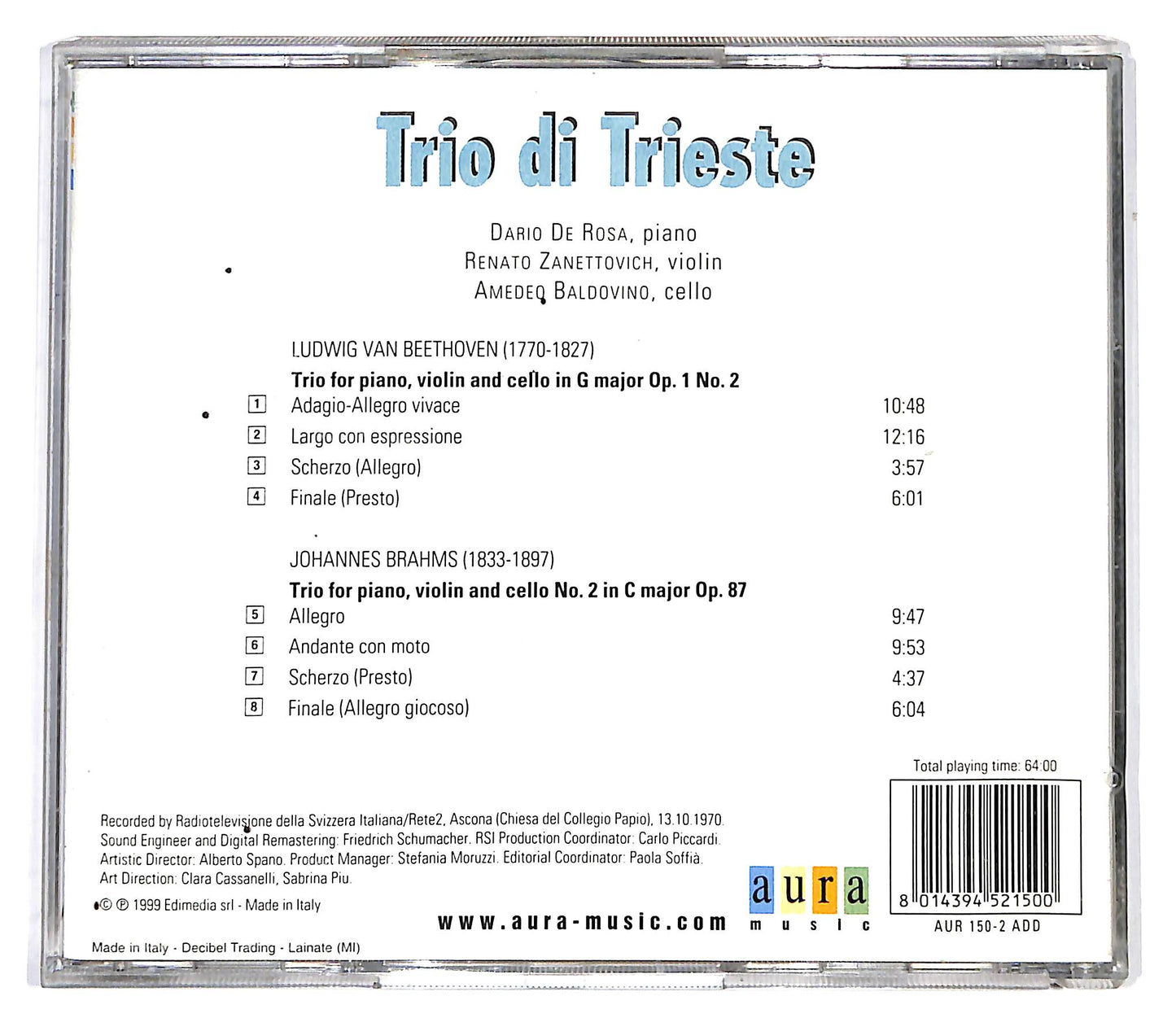 EBOND Trio di Trieste - Beethoven Brahms CD CD099949