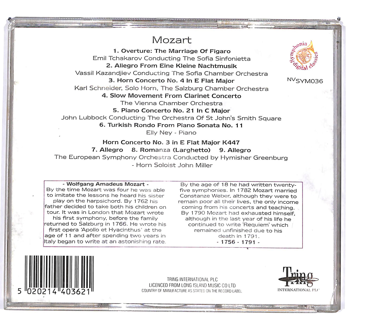 EBOND Mozart - Overture: Marriage Of Figaro EDITORIALE CD CD100421