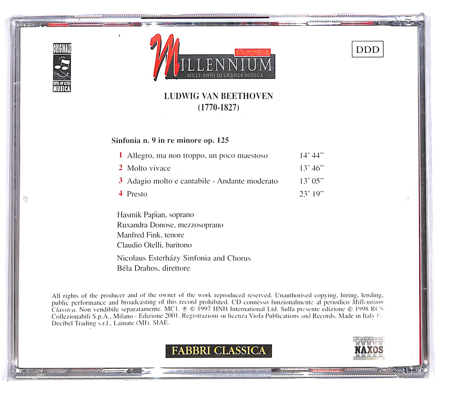 EBOND Beethoven - Sinfonia N. 9 In Re Minore Op. 125 EDITORIALE CD CD100448