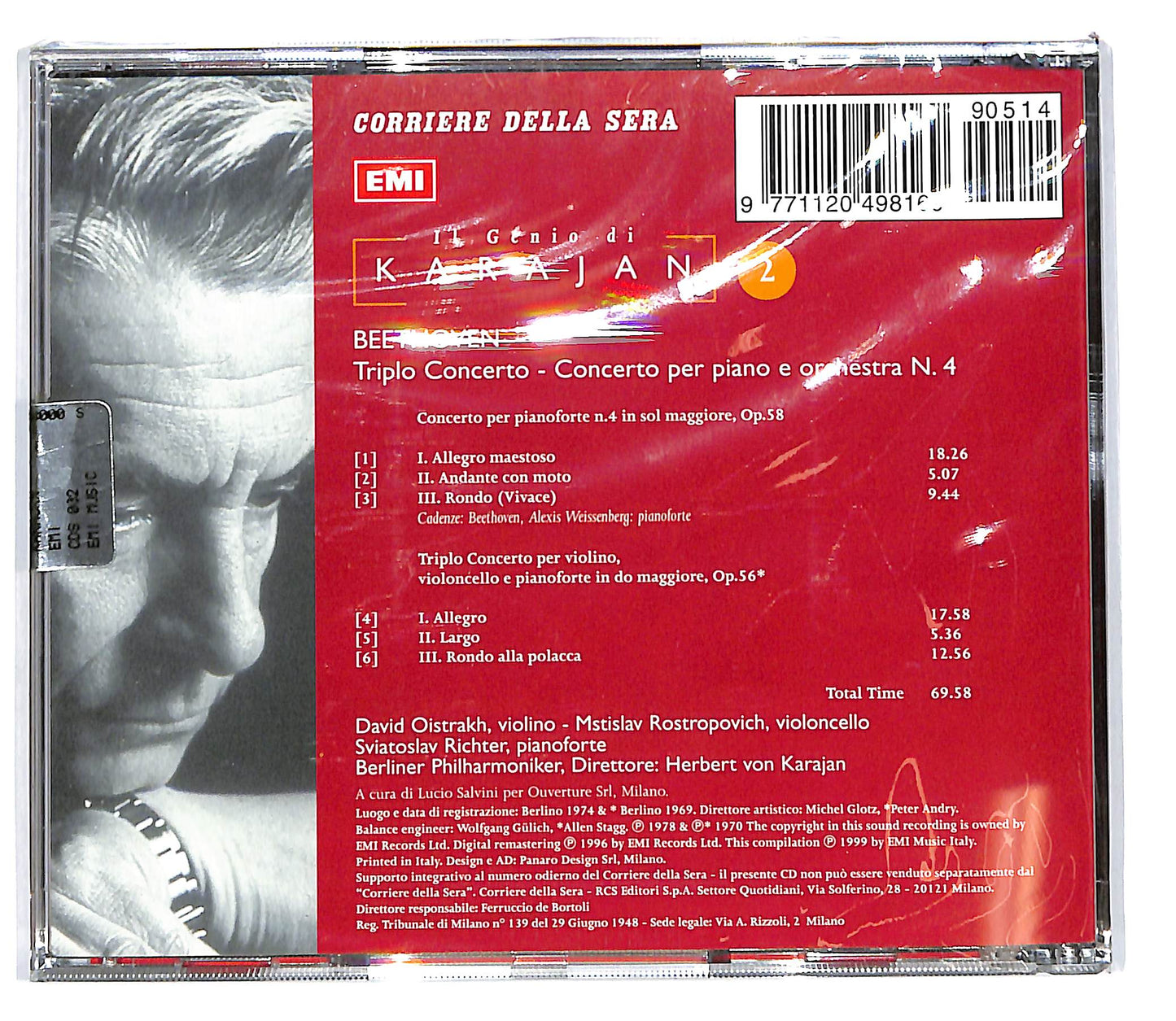 EBOND Il Genio Di Karajan 2 - Beethoven Triplo Concerto EDITORIALE CD CD100454