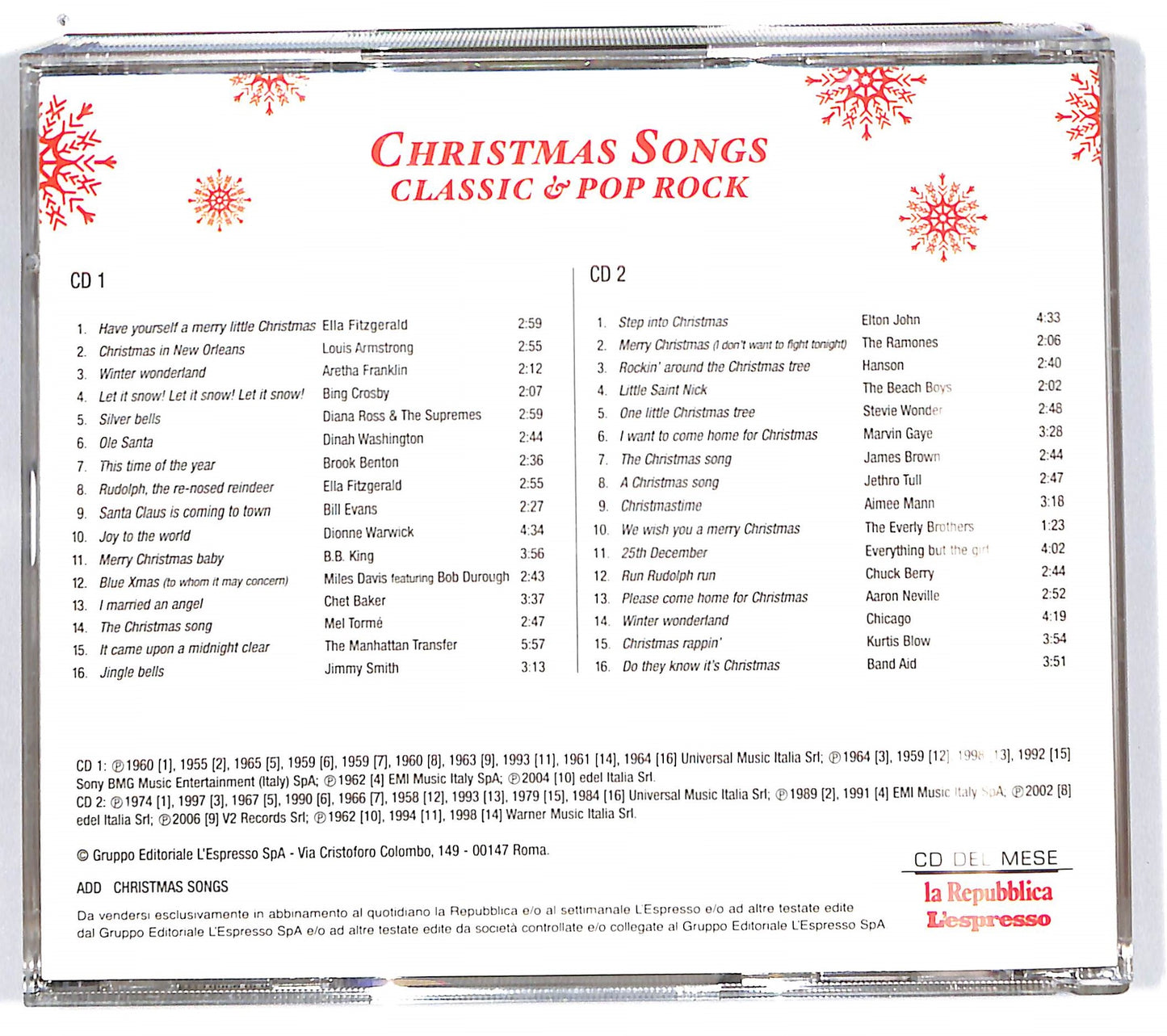 EBOND Various - Christmas Songs Classic & Pop rock EDITORIALE CD CD101050