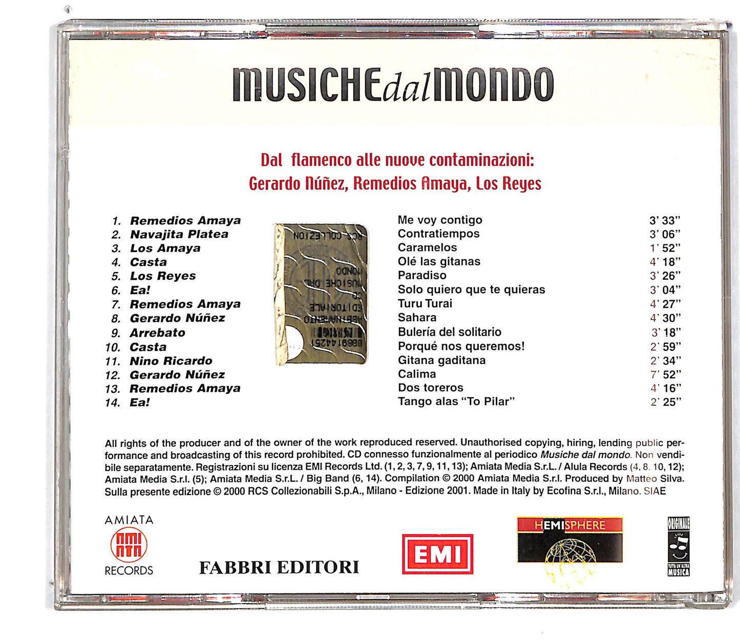 EBOND Various - Mediterraneo e Medio Oriente Spagna CD CD101113