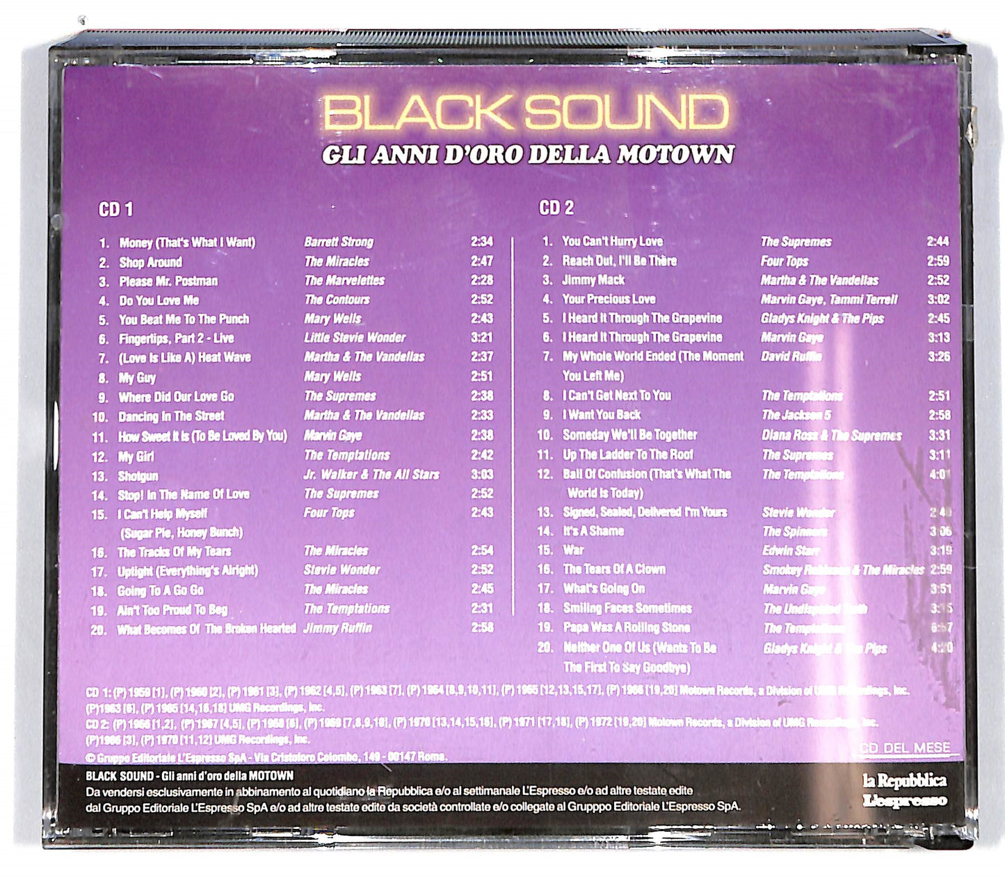 EBOND Various - Black Sound Gli Anni D'Oro Della Motown (2dischi) CD CD101126