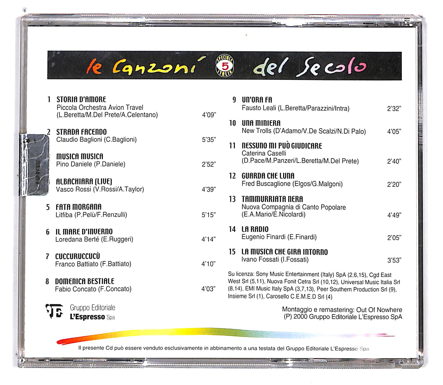 EBOND Various - Le Canzoni Del Secolo - Speciale Italia 5 CD CD101208
