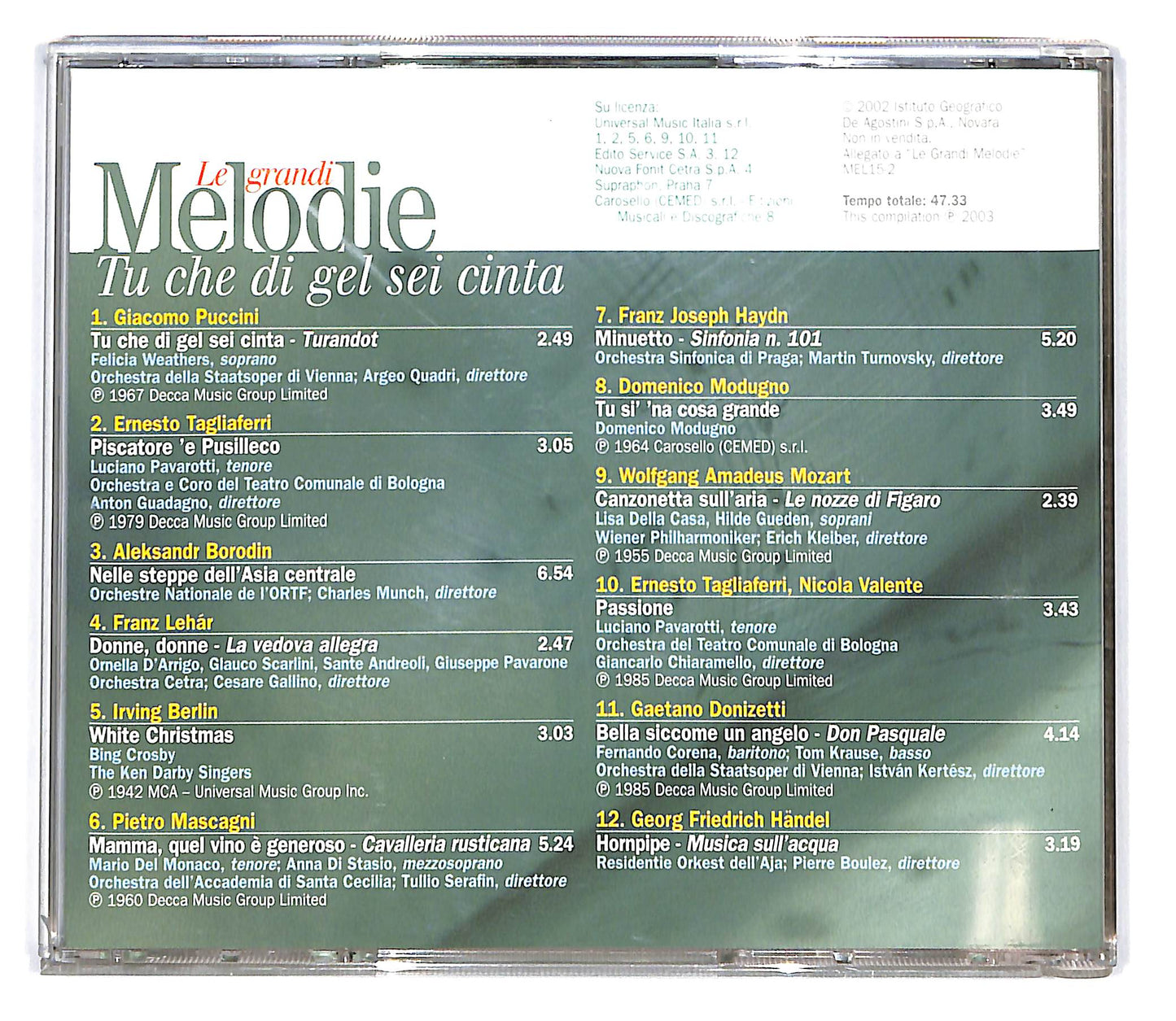 EBOND Various - tu che di gel sei cinta Le Grandi Melodie CD CD101350