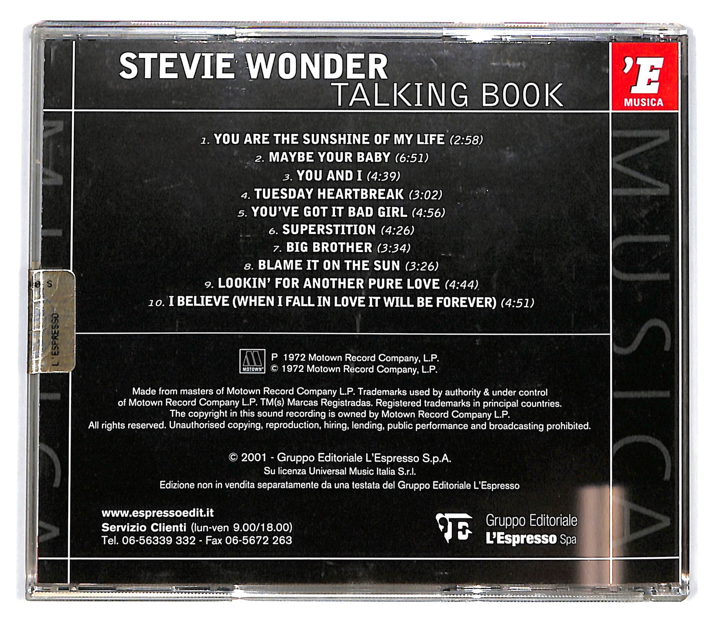 EBOND Stevie Wonder - Talking Book EDITORIALE CD CD101411