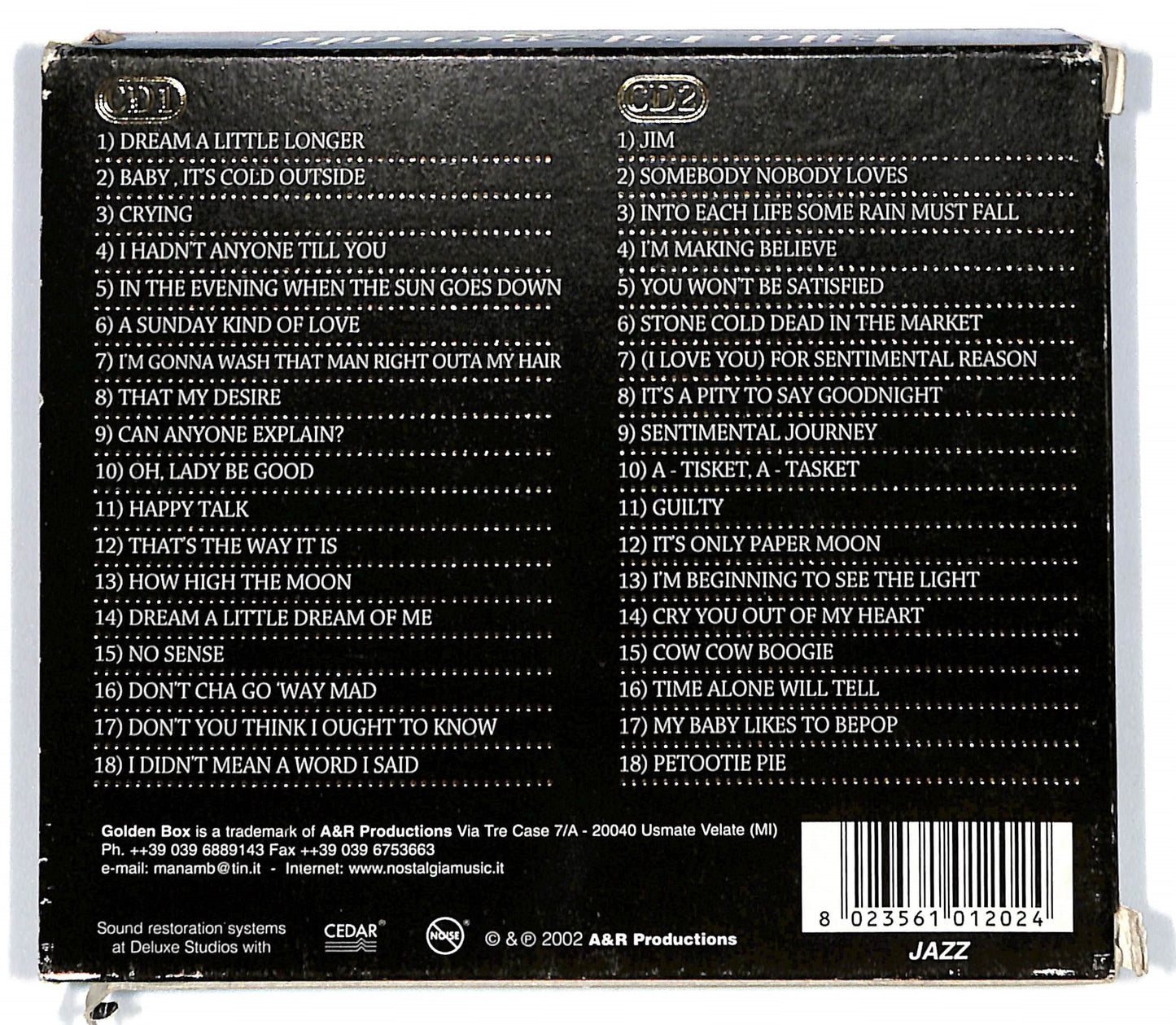 EBOND Ella Fitzgerald - Only Original Hits (2dischi) Cofanetto CD CD101438