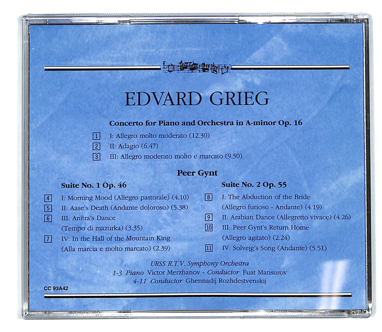 EBOND Grieg - I Capolavori Concerto In La Minore Per Pianoforte CD CD101530