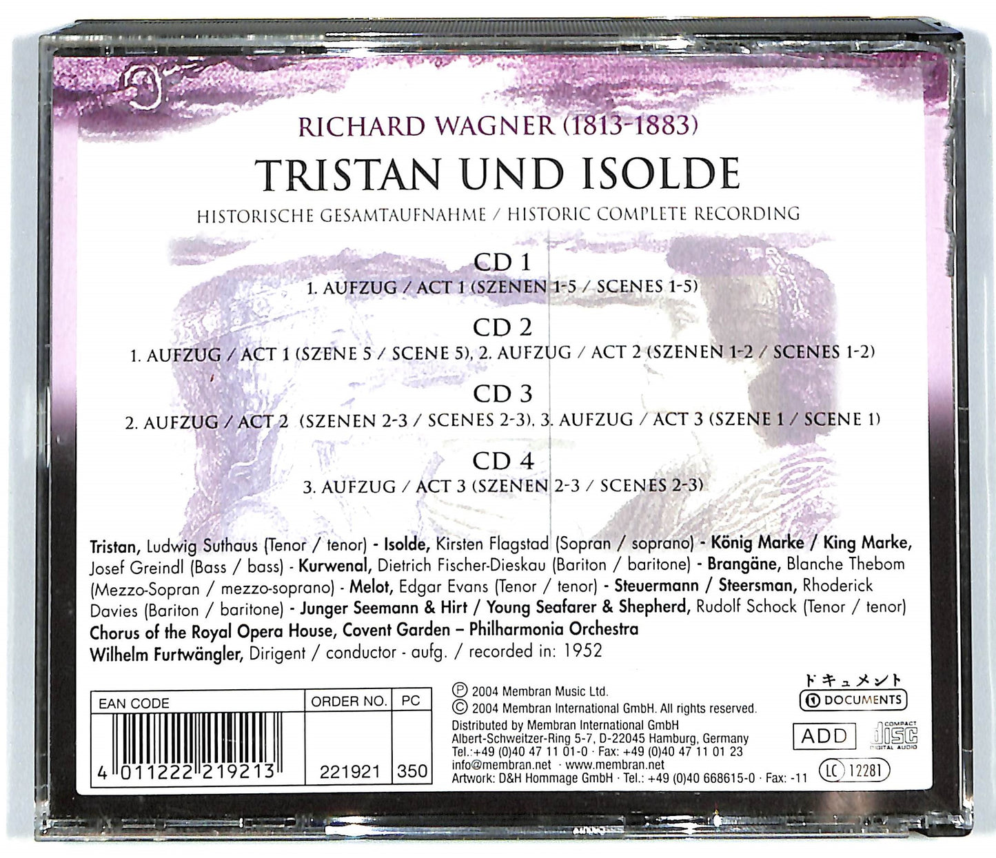 EBOND Richard Wagner - Tristan Und Isolde (4 cd)No Booklet CD101537