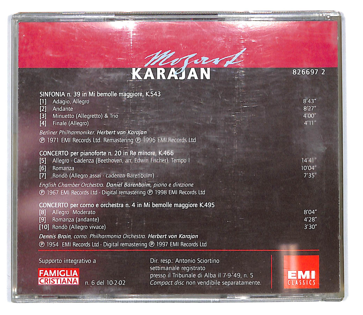 EBOND I Grandi Concerti - Mozart Karajan EDITORIALE CD CD101539
