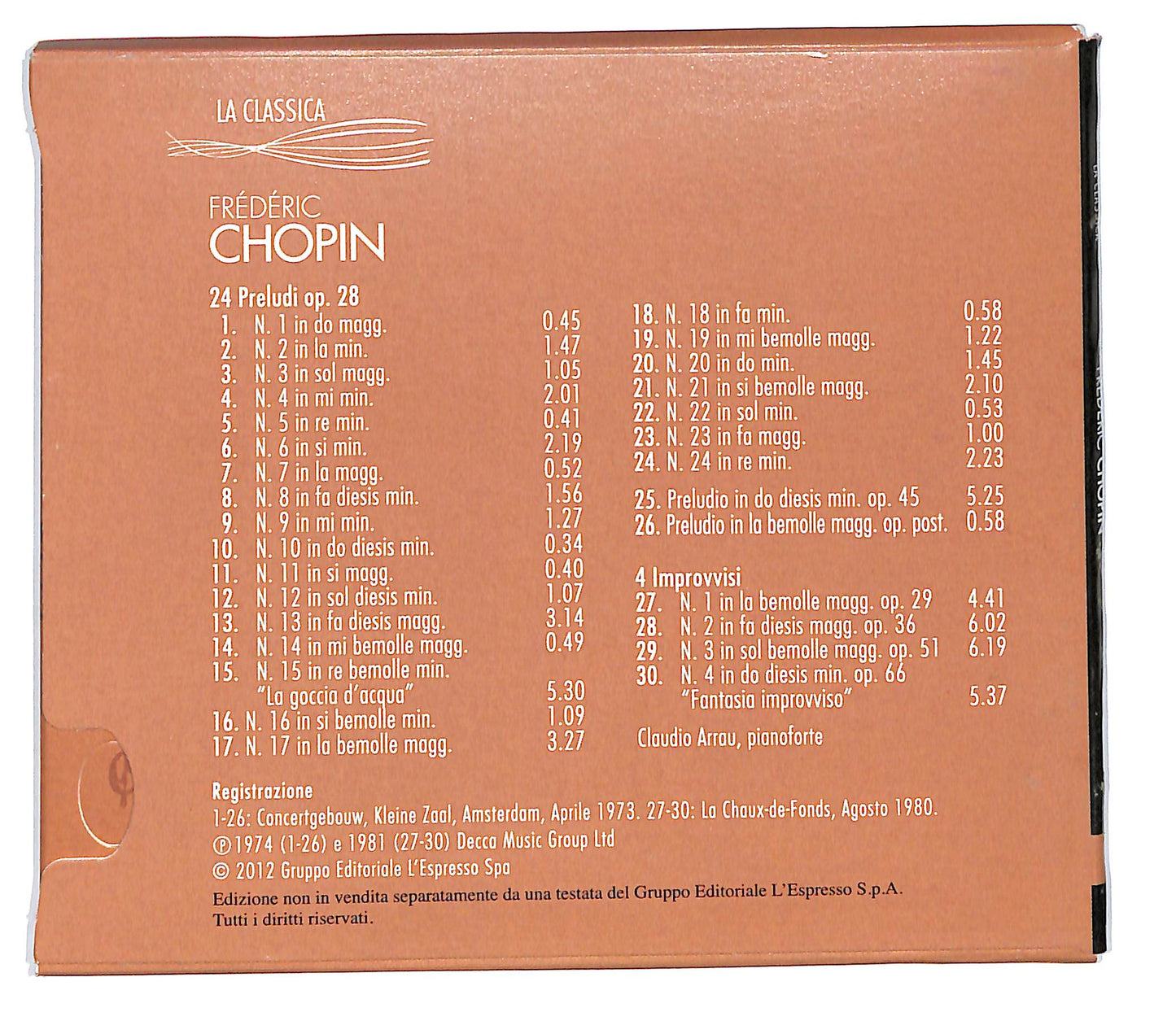 EBOND Frederic Chopin -Preludi 1-26 Improvvisi 1-4 vol.3 DIGIPACK EDITORIALE CD CD101606