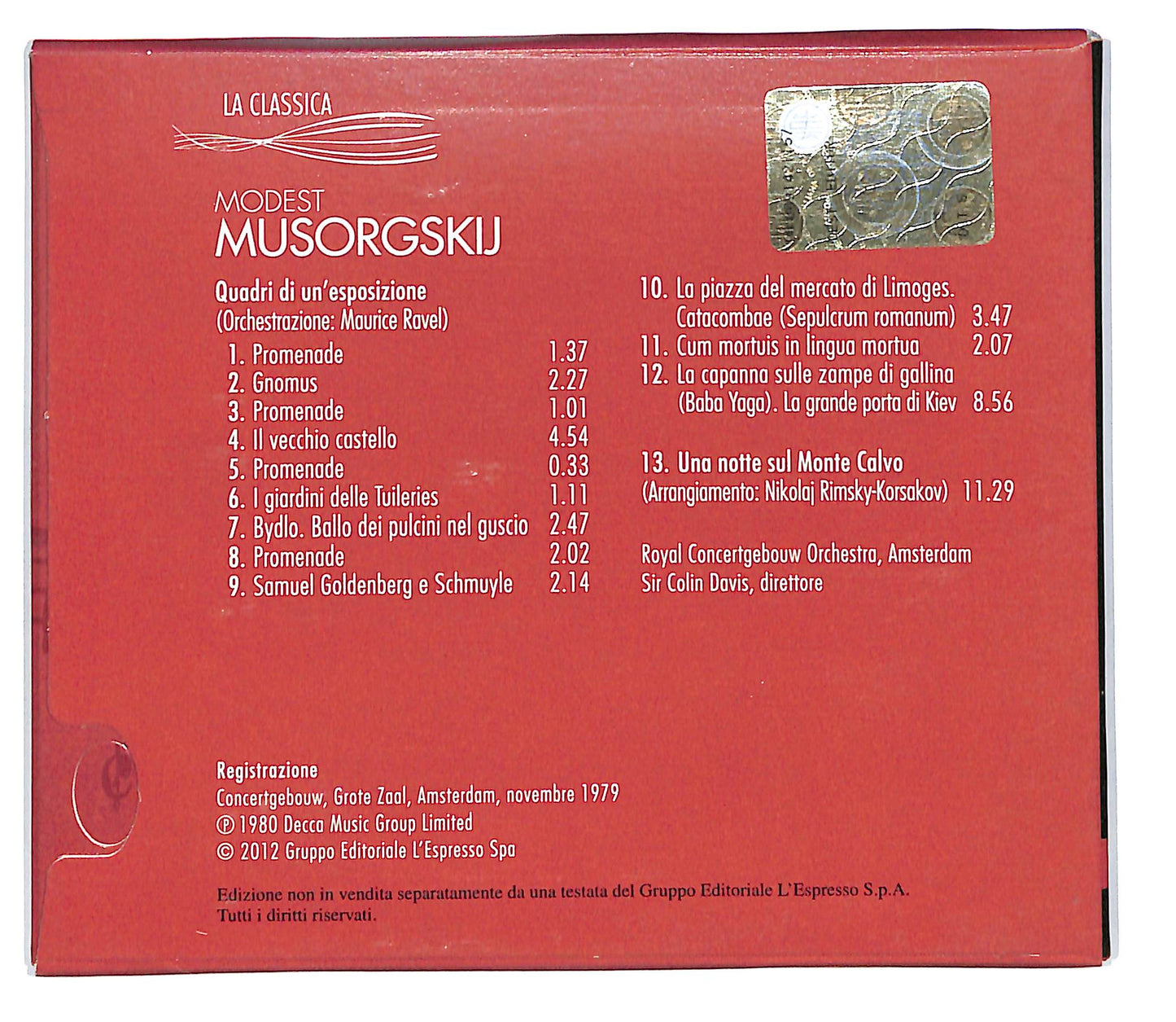EBOND Modest Musorgskij - Quadri di un' esposizione DIGIPACK EDITORIALE CD CD101617