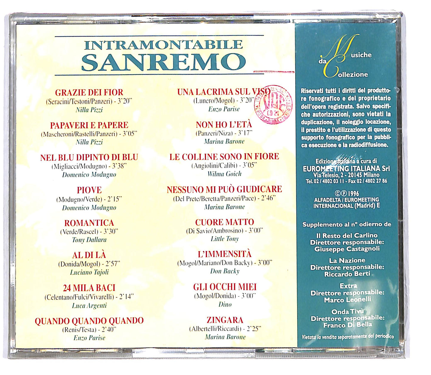 EBOND Various - Intramontabile Sanremo EDITORIALE CD CD101666