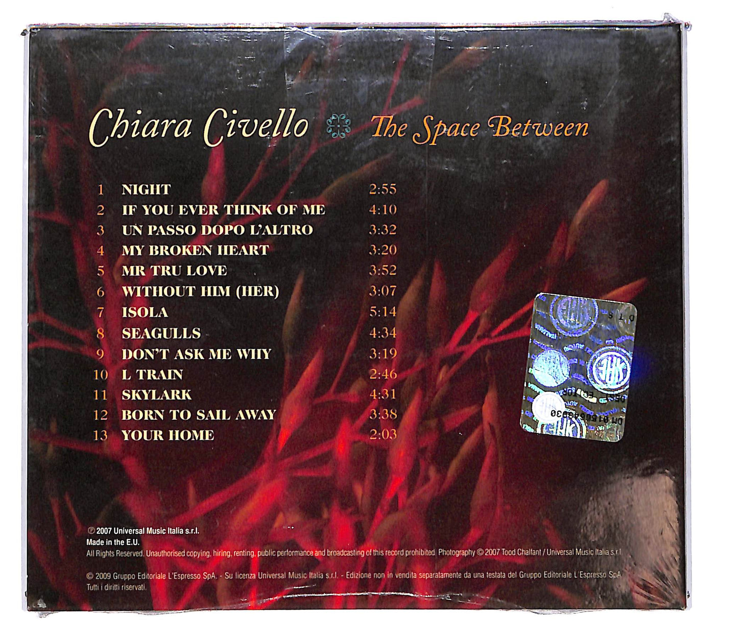 EBOND Chiara Civello - The Space Between EDITORIALE DIGIPACK CD CD101706