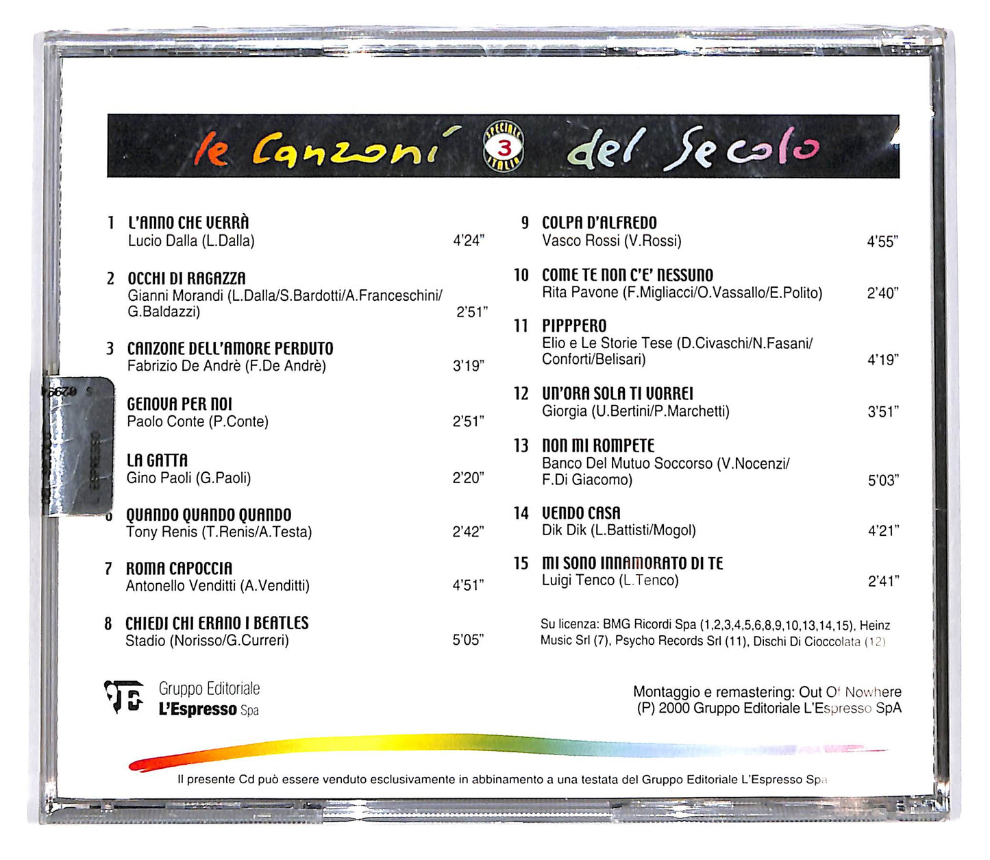 EBOND Various - Le Canzoni Del Secolo Speciale Italia Vol.3 CD CD101712