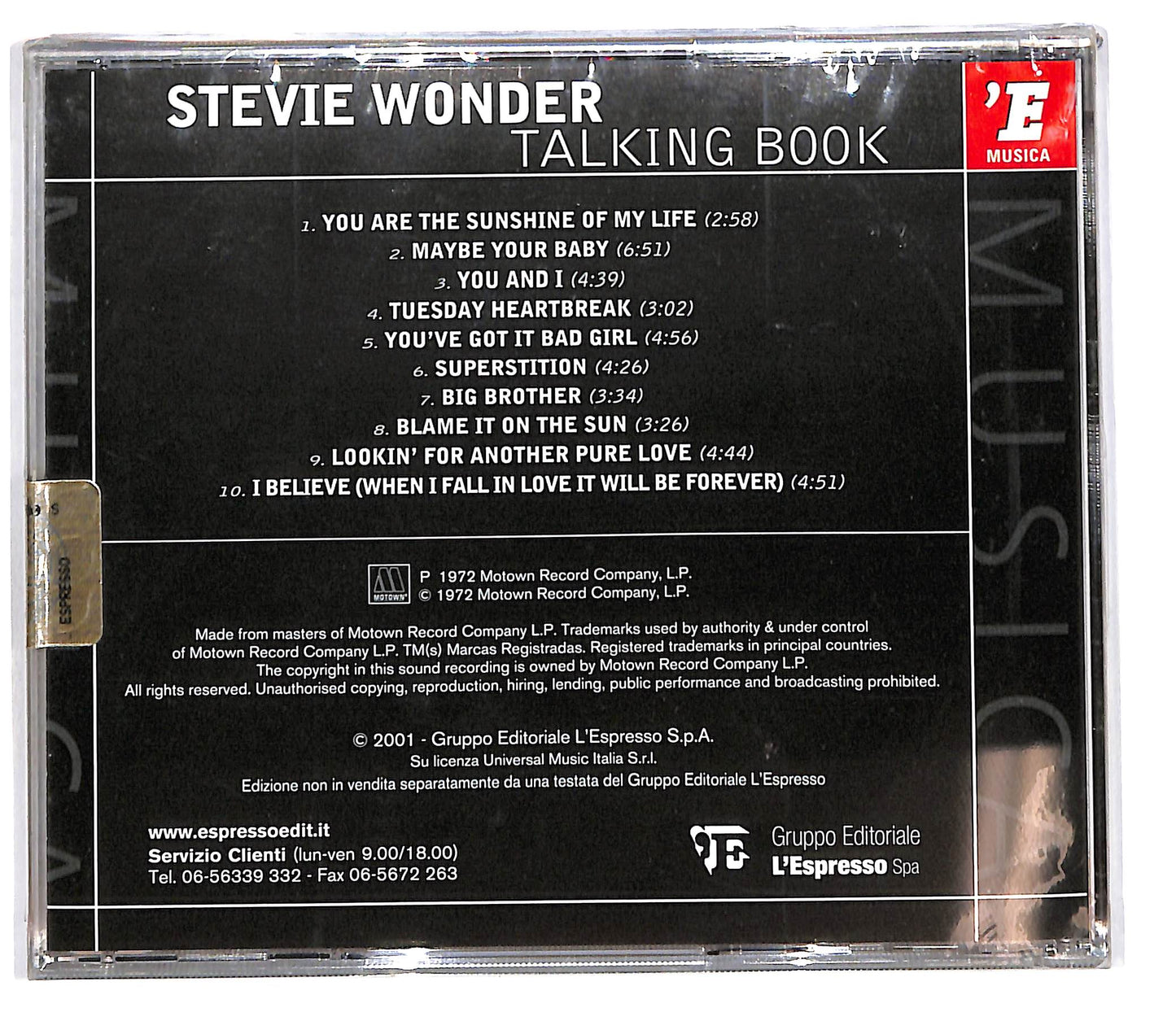 EBOND Stevie Wonder - Talking Book EDITORIALE CD CD101725