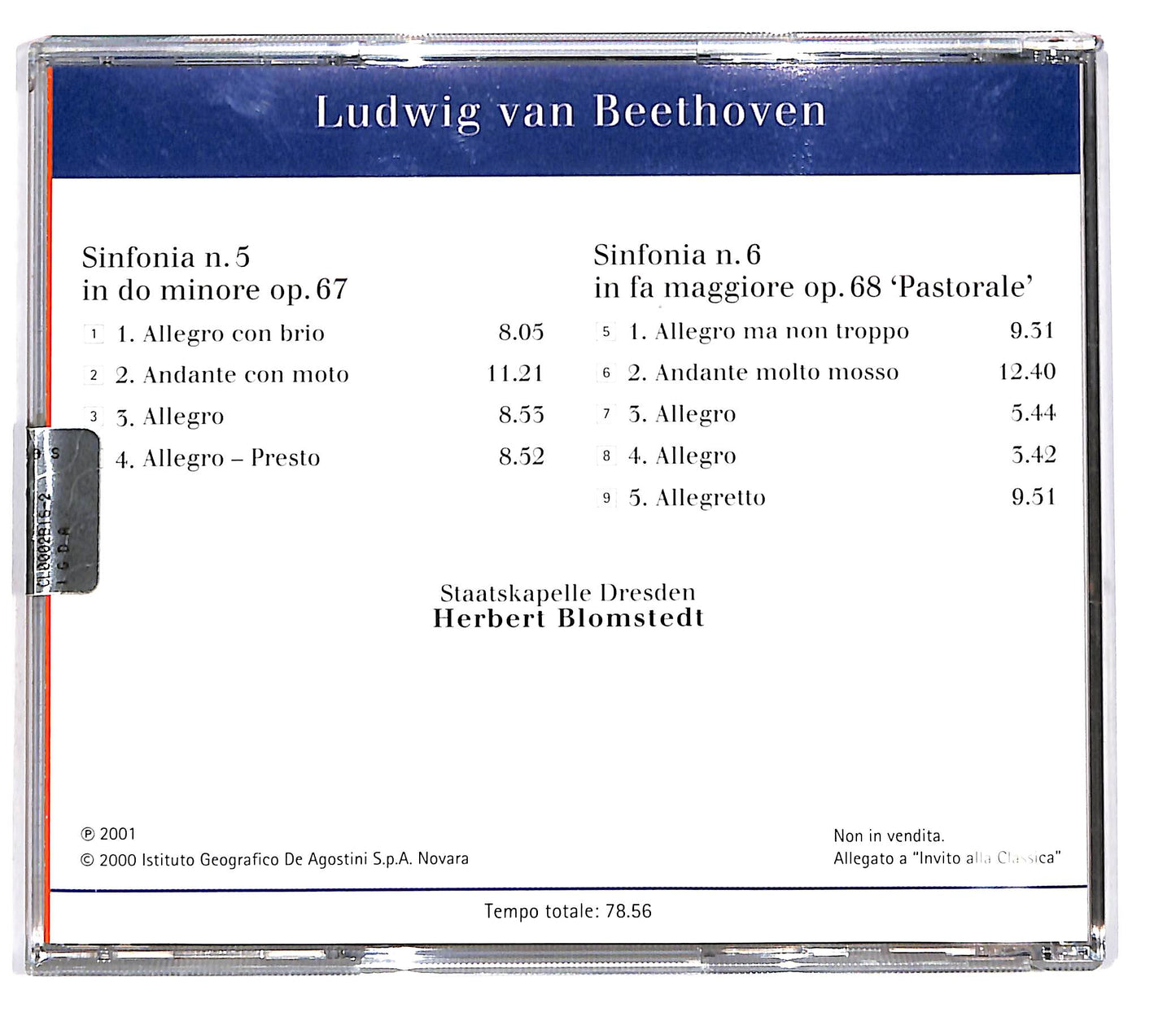 EBOND Beethoven - Sinfonie N 5 E N 6 Pastorale EDITORIALE CD CD101738