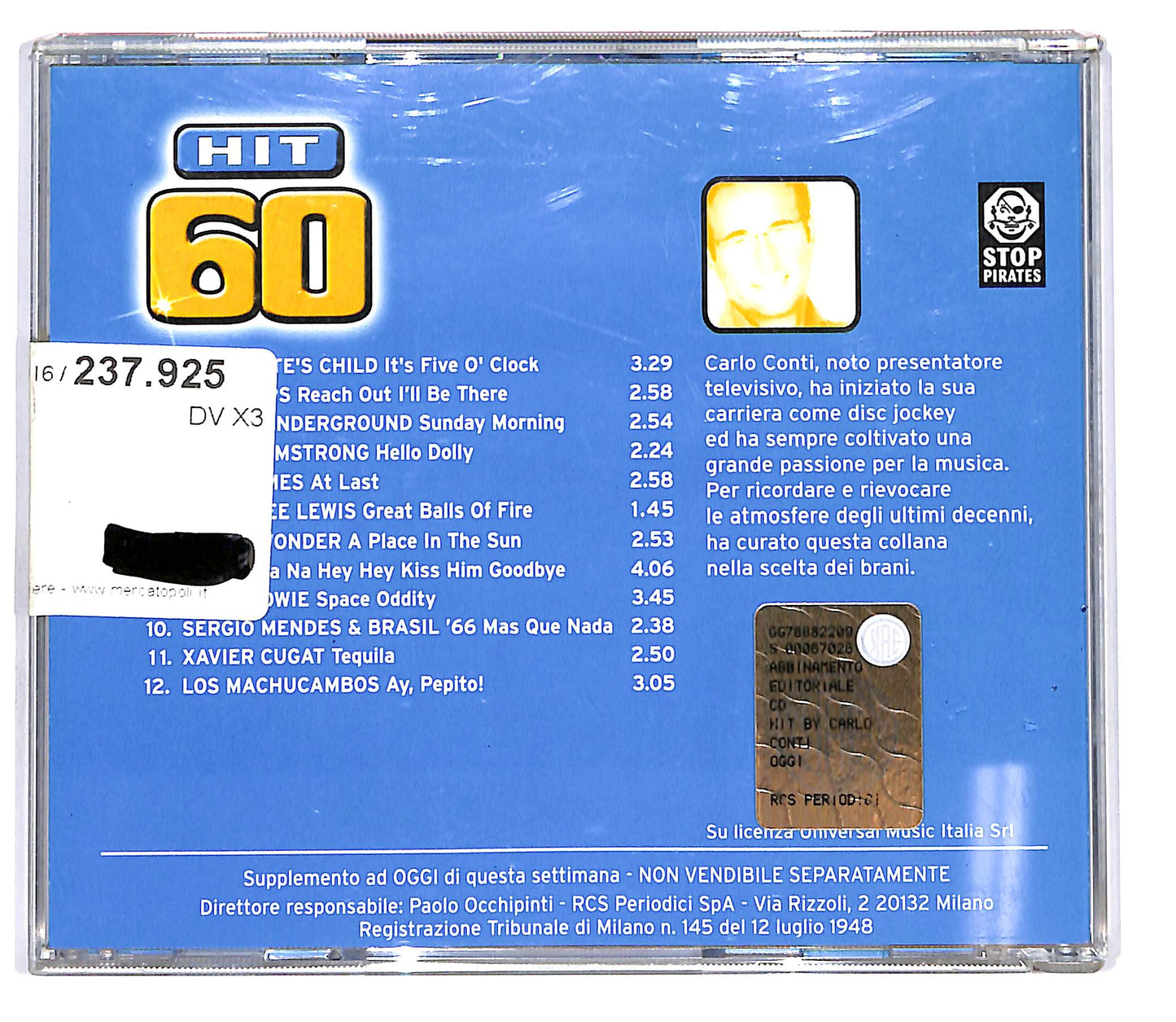 EBOND Various - Carlo Conti Presenta Hit 60 Nuova Serie EDITORIALE CD CD101804