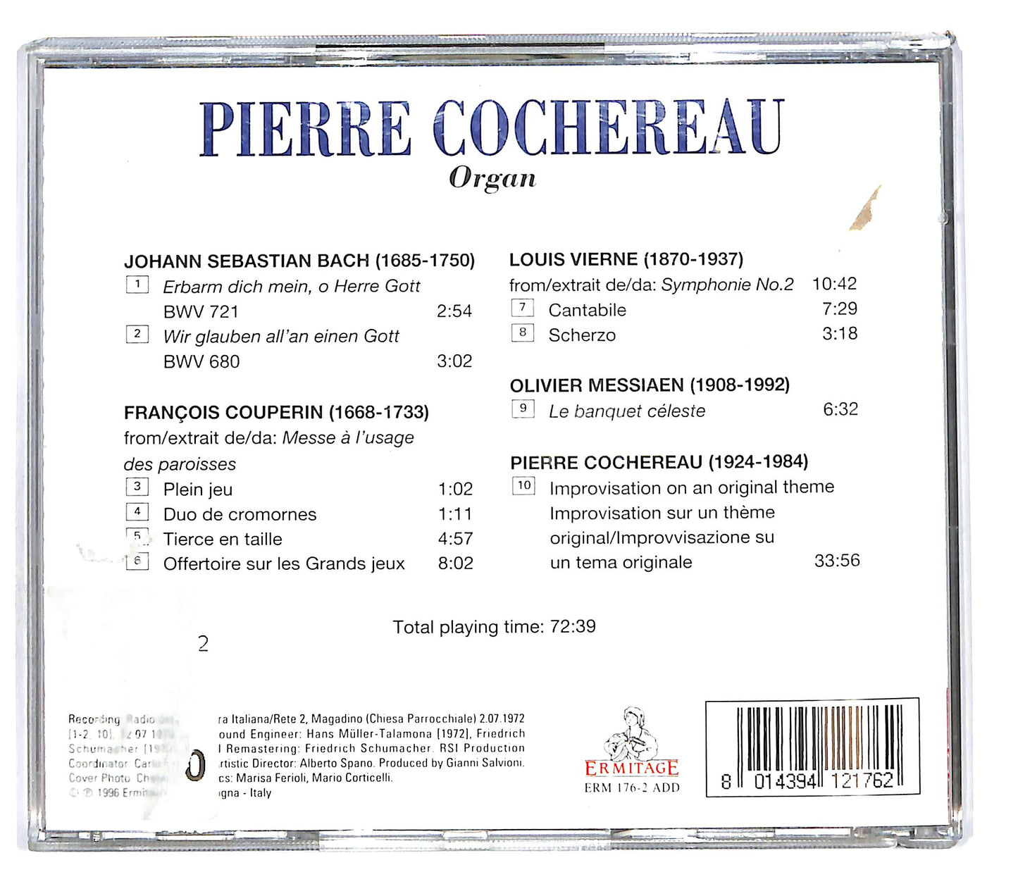 EBOND Pierre Cochereau - Organ Bach Couperin Vierne CD CD101810
