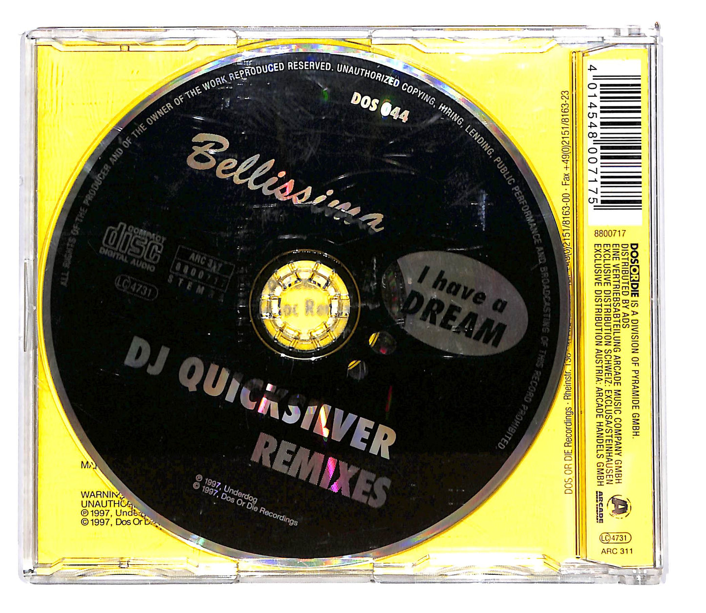 EBOND DJ Quicksilver - I Have A Dream - Bellissima (Remixes) CD CD101861