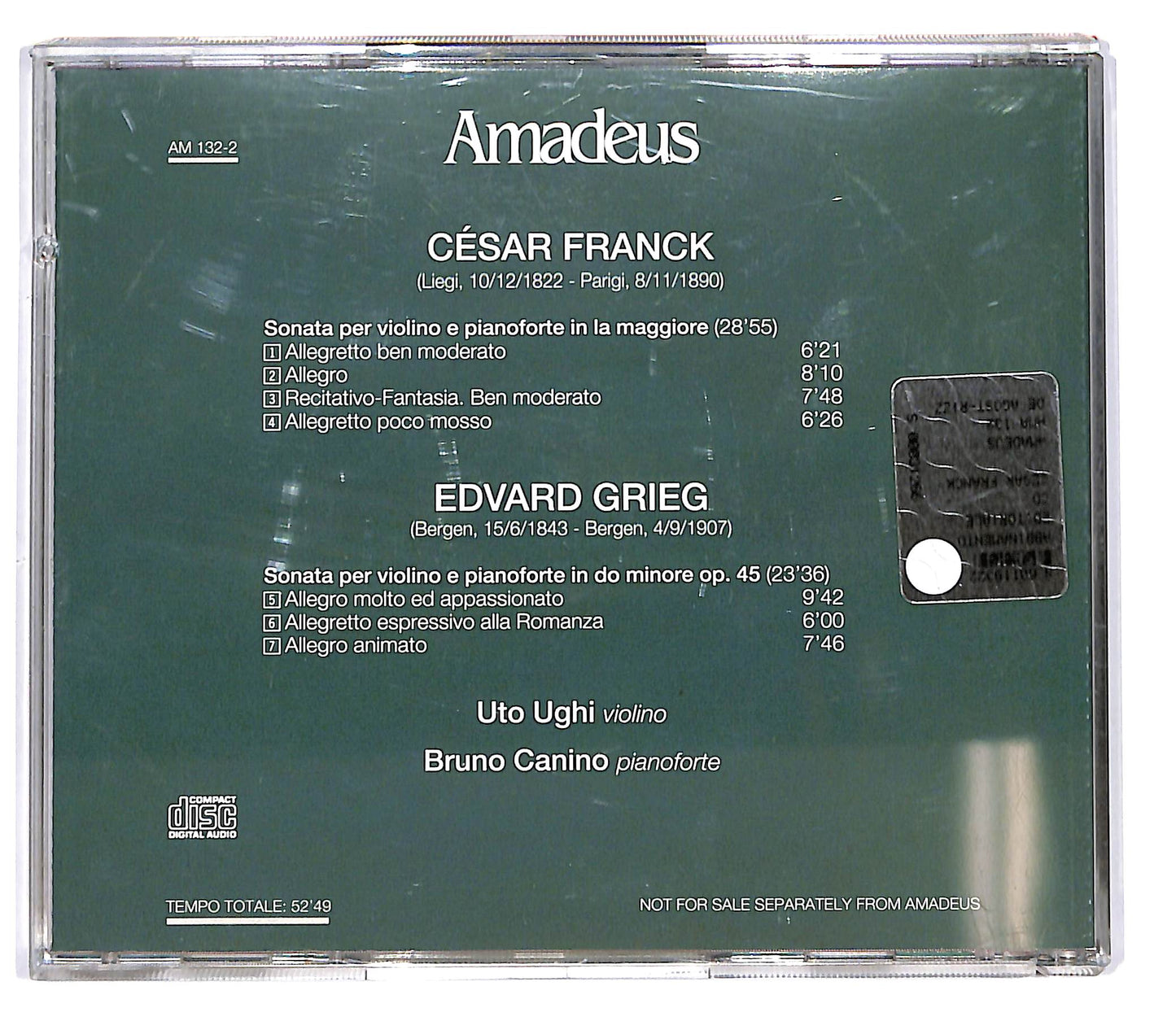 EBOND Franck Grieg - Sonata Per Violino E Pianoforte CD CD101874