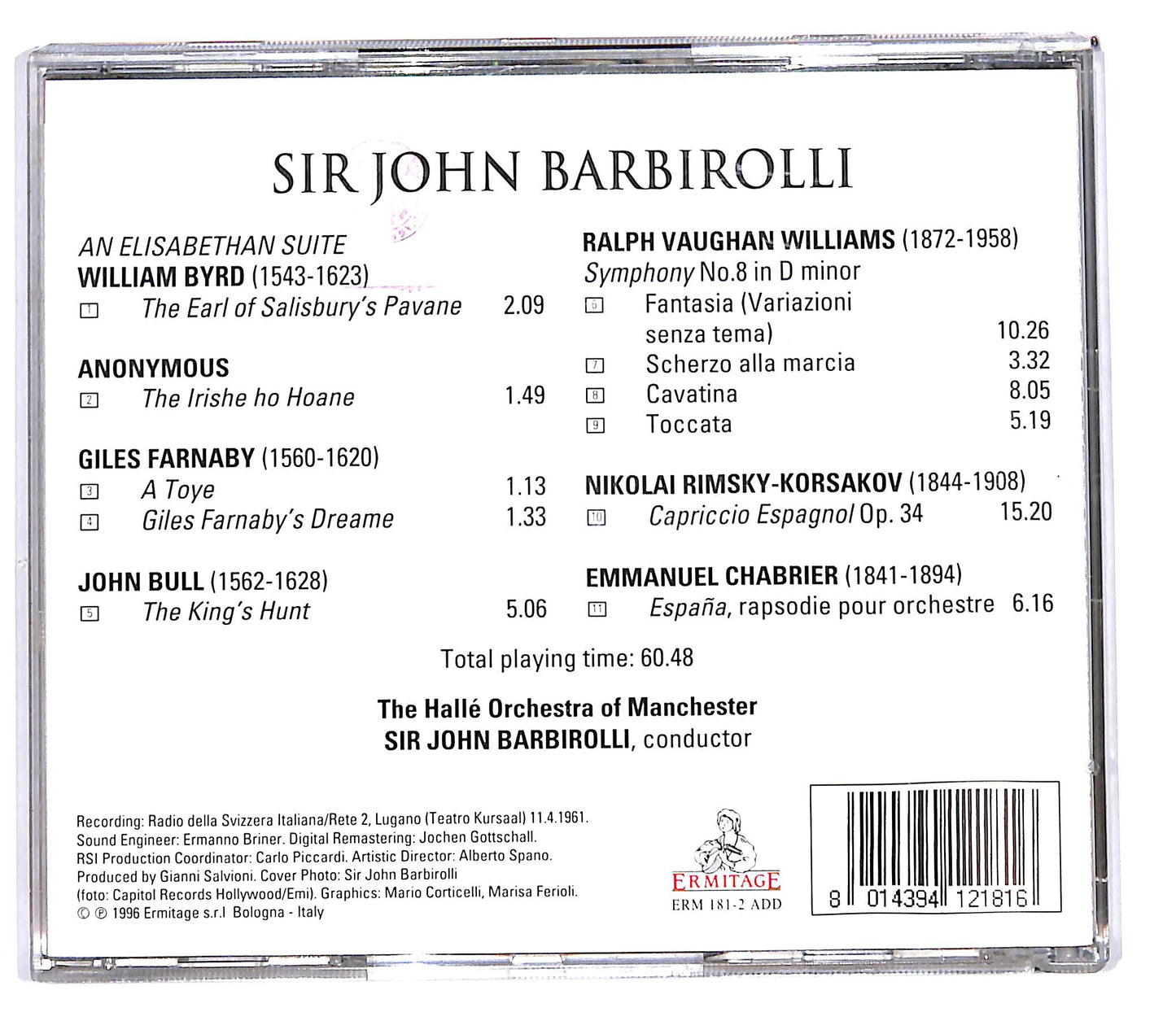 EBOND Sir John Barbirolli - The Halle Orchestra Of Manchester CD CD101951