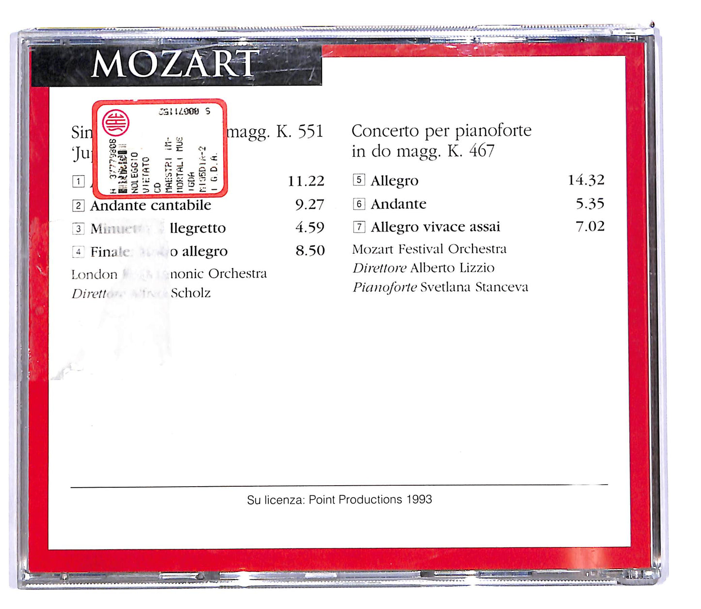 EBOND Mozart - Sinfonia N. 41 K. 551 Jupiter EDITORIALE CD CD102108