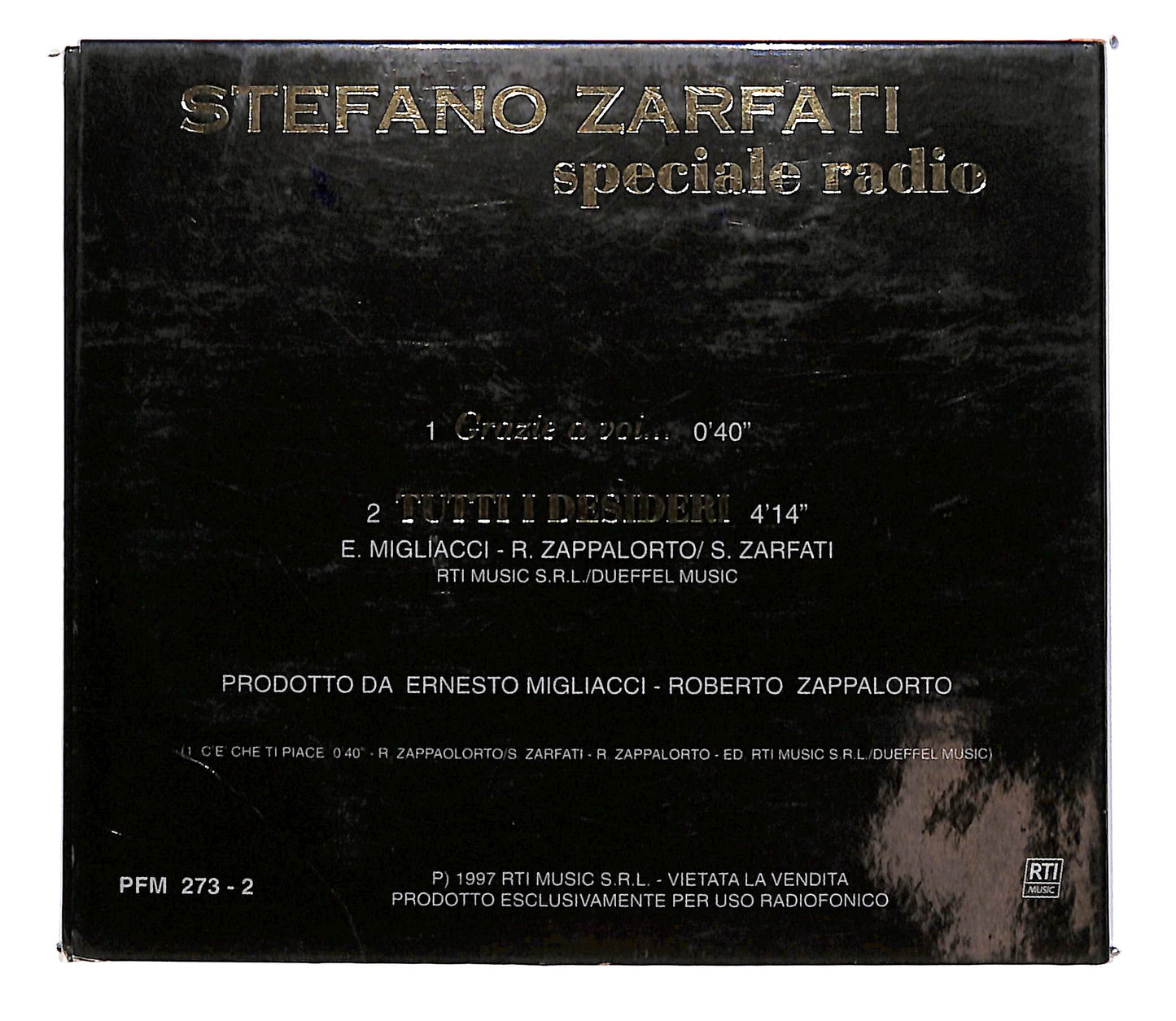 EBOND Stefano Zarfati disco d'oro -Tutti i desideri - speciale radio CD CD102331