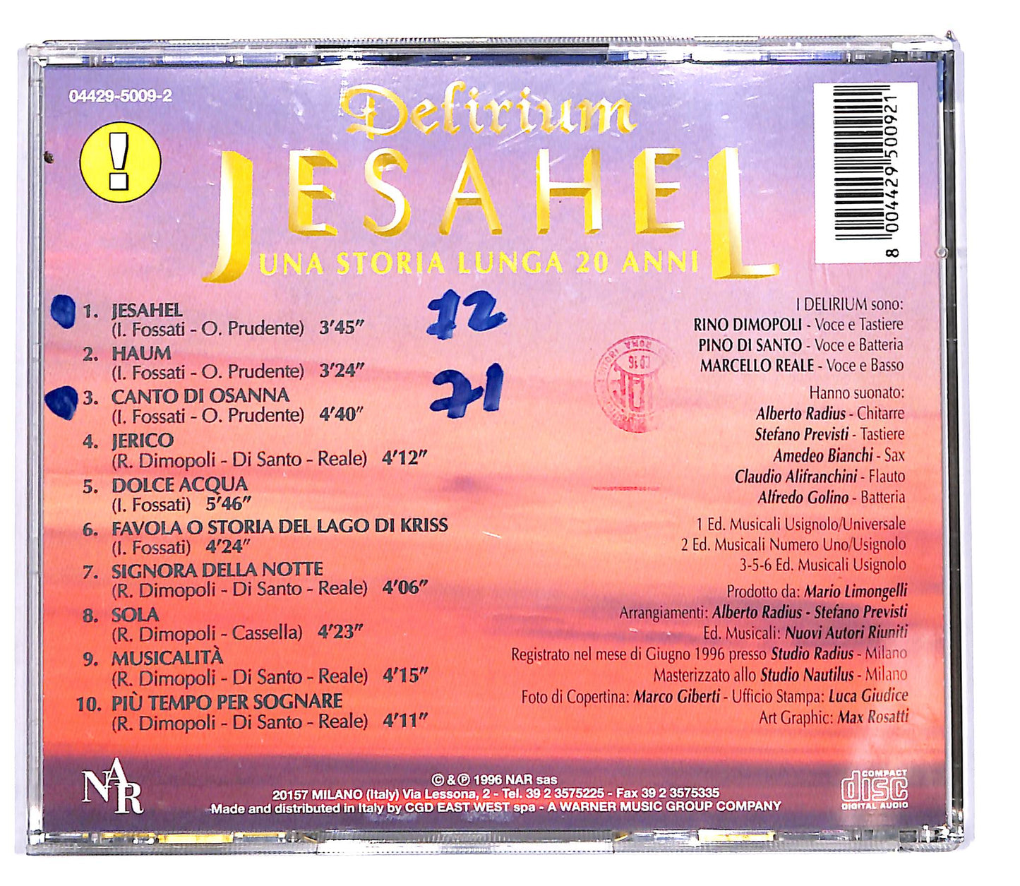 EBOND Delirium - Jesahel - Una Storia Lunga 20 Anni CD CD102457