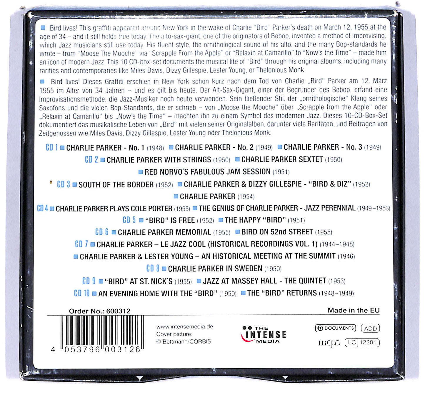 EBOND Charlie Parker - Milestones Of A Legend (10 dischi) CD CD102559