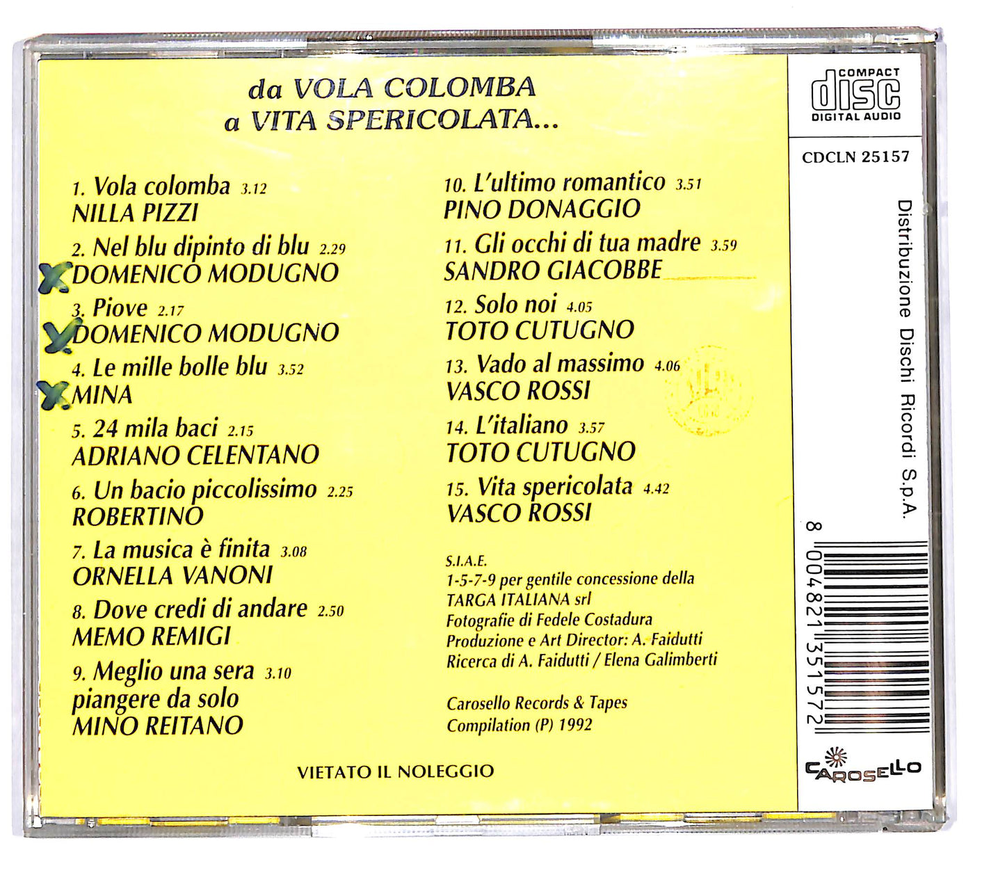 EBOND Various - da vola colomba a vita spericolata CD CD102764