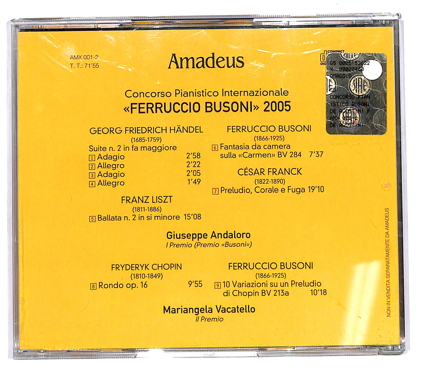 EBOND Ferruccio Busoni 2005 - Concorso Pianistico Internazionale CD CD102917