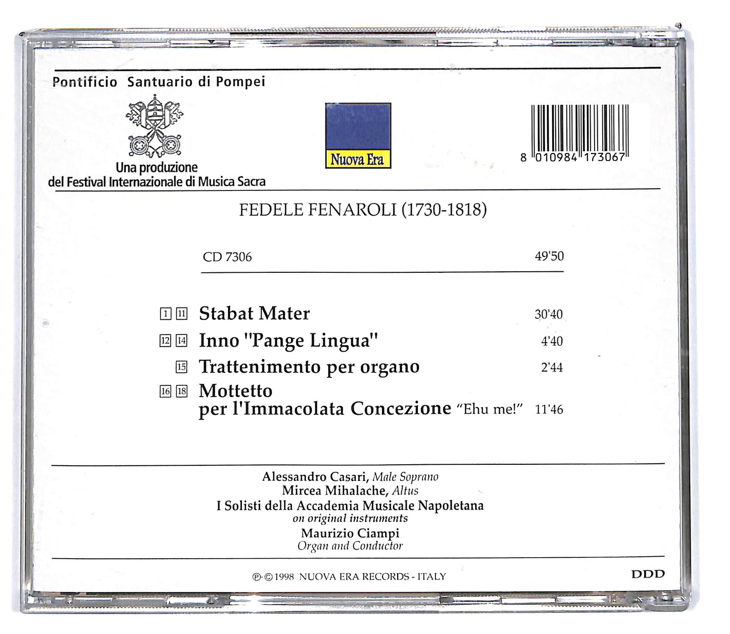 EBOND Fedele Fenaroli - Mater Mottetto Per L'Immacolata Concezione CD CD103034