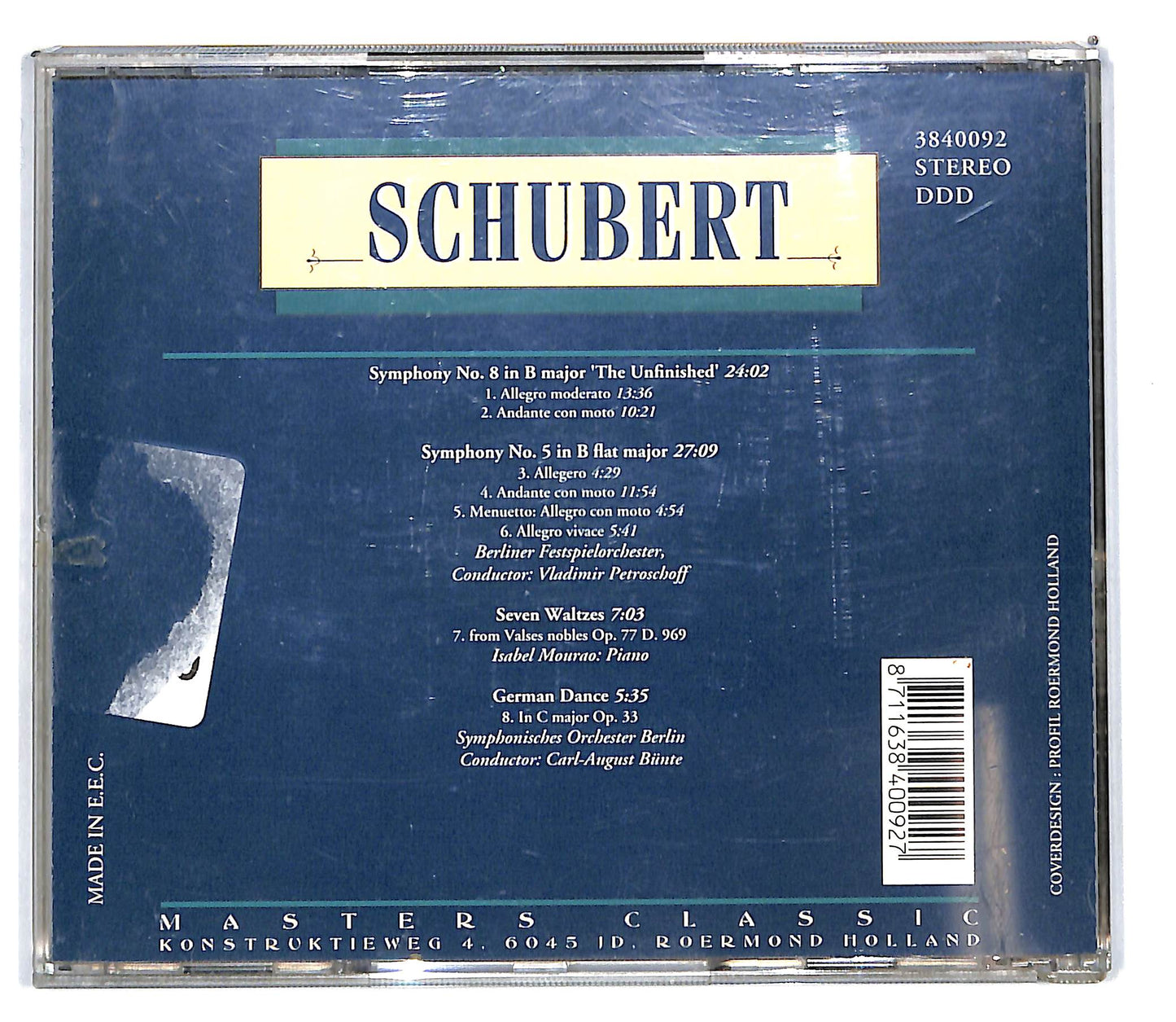 EBOND Schubert - Symphony No.8 e No.5 - Waltzes EDITORIALE CD CD103050