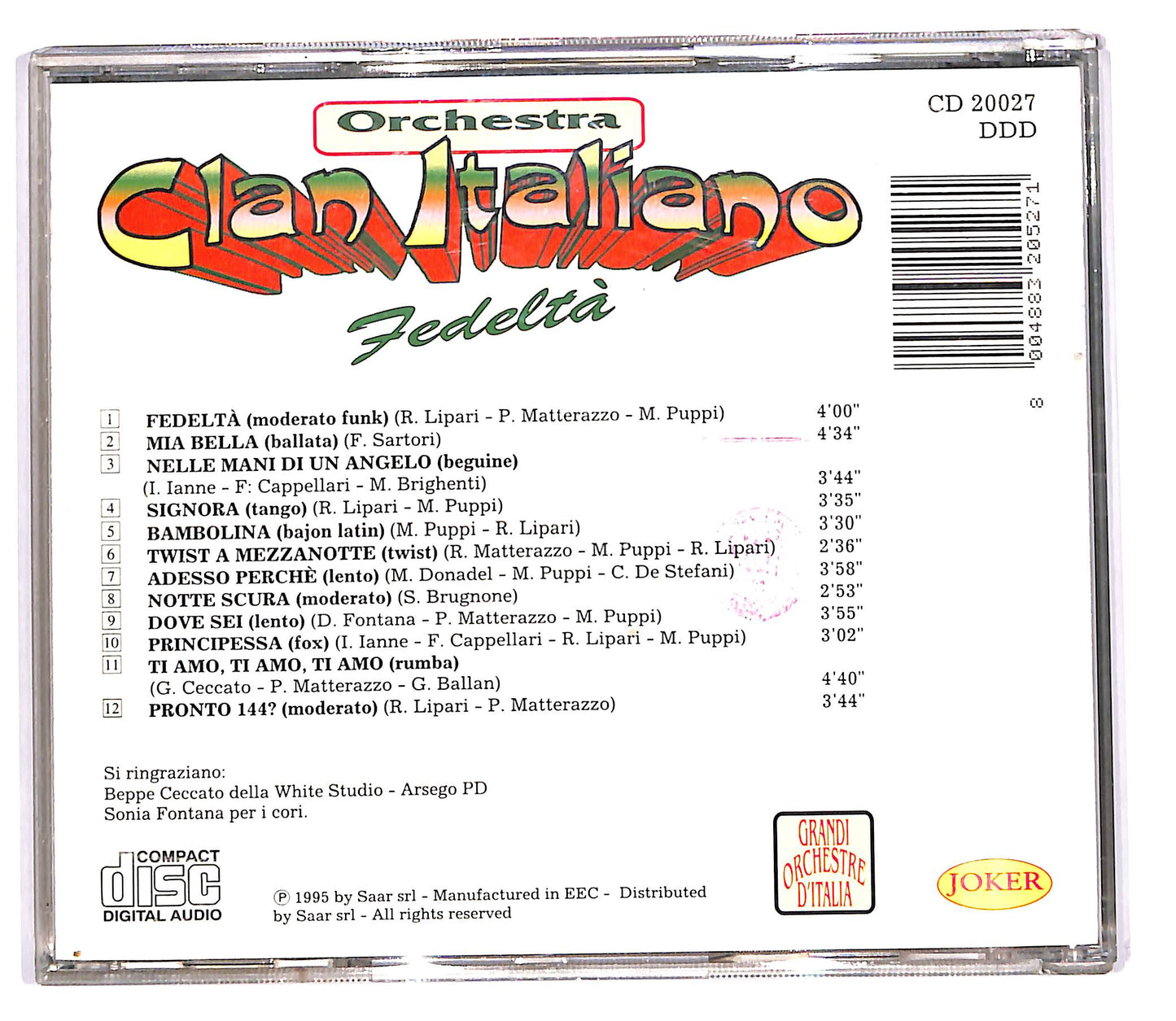 EBOND Orchestra Clan Italiano - fedelta CD CD103215