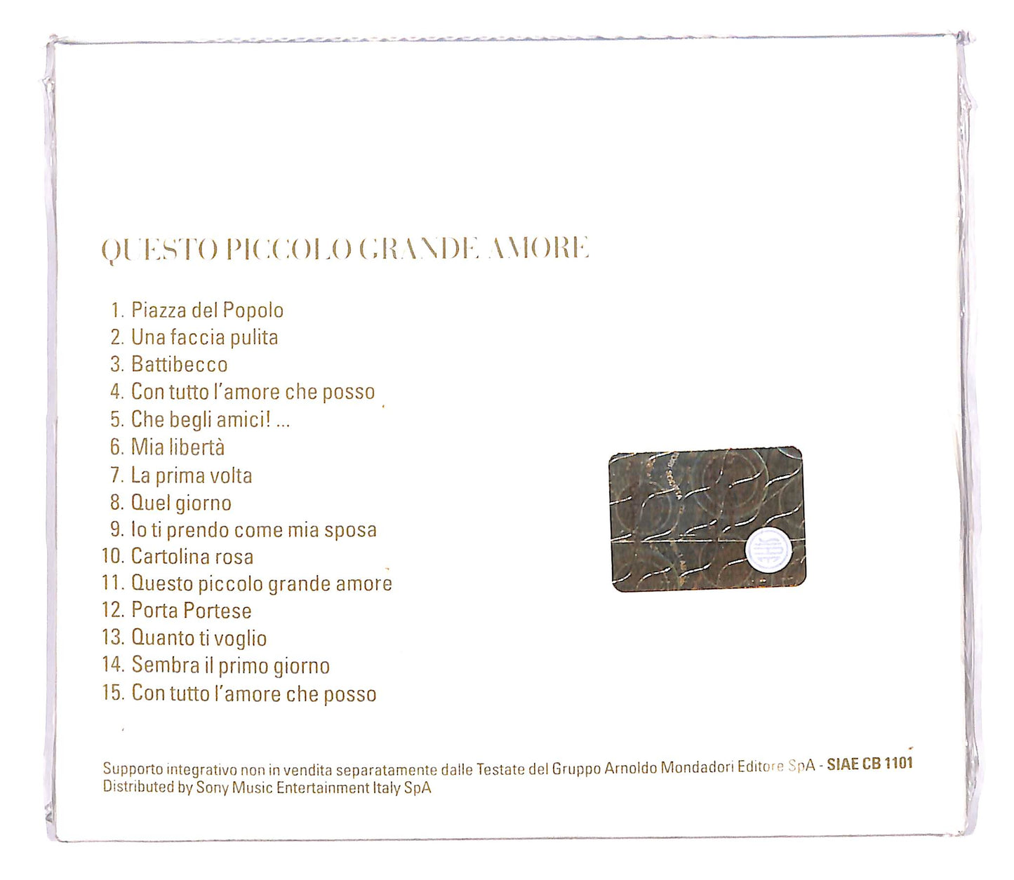 EBOND Claudio Baglioni - Questo Piccolo Grande Amore DIGIPACK CD CD103262